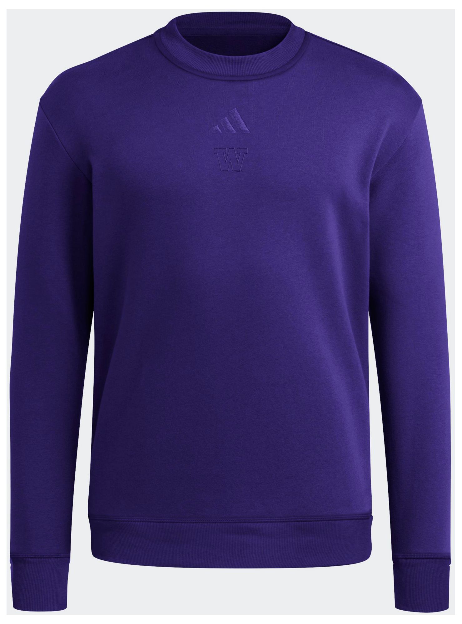 adidas Men's Washington Huskies Purple Coaches Cozy Crewneck Sweatshirt