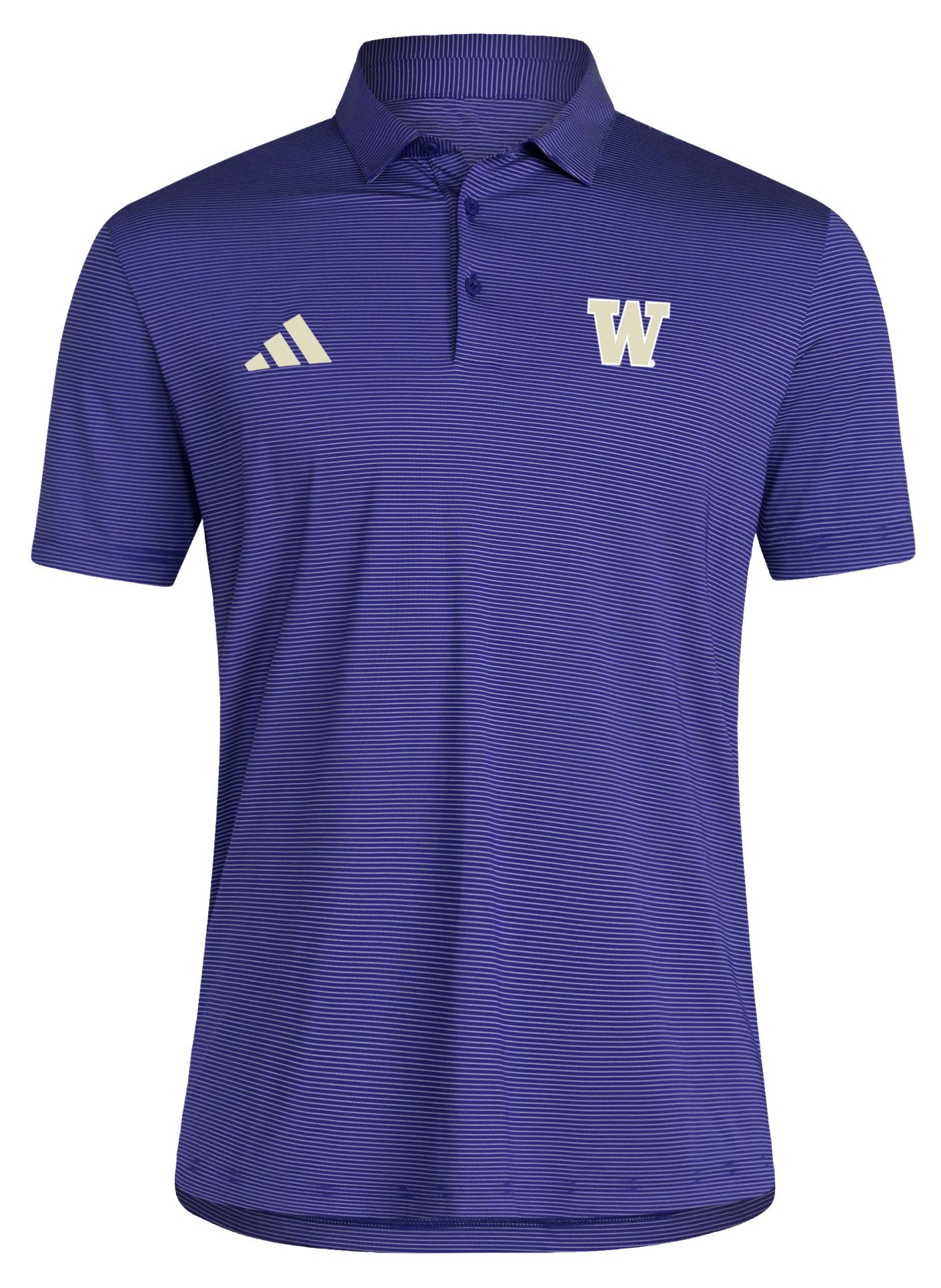adidas Men's Washington Huskies Purple Ultimate Stripe Coaches Polo