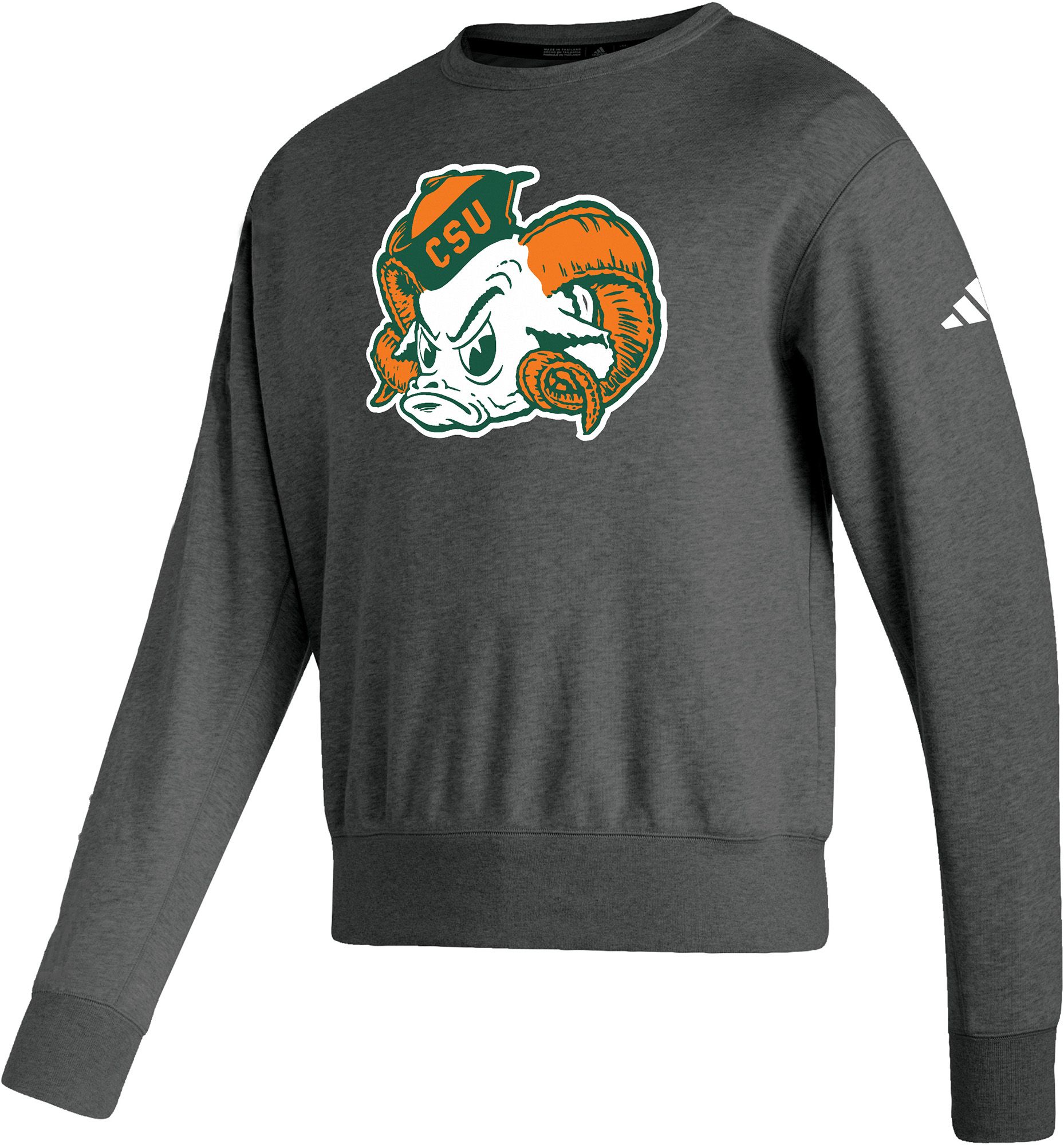 adidas Men's Colorado State Rams Grey Fleece Crewneck Sweatshirt