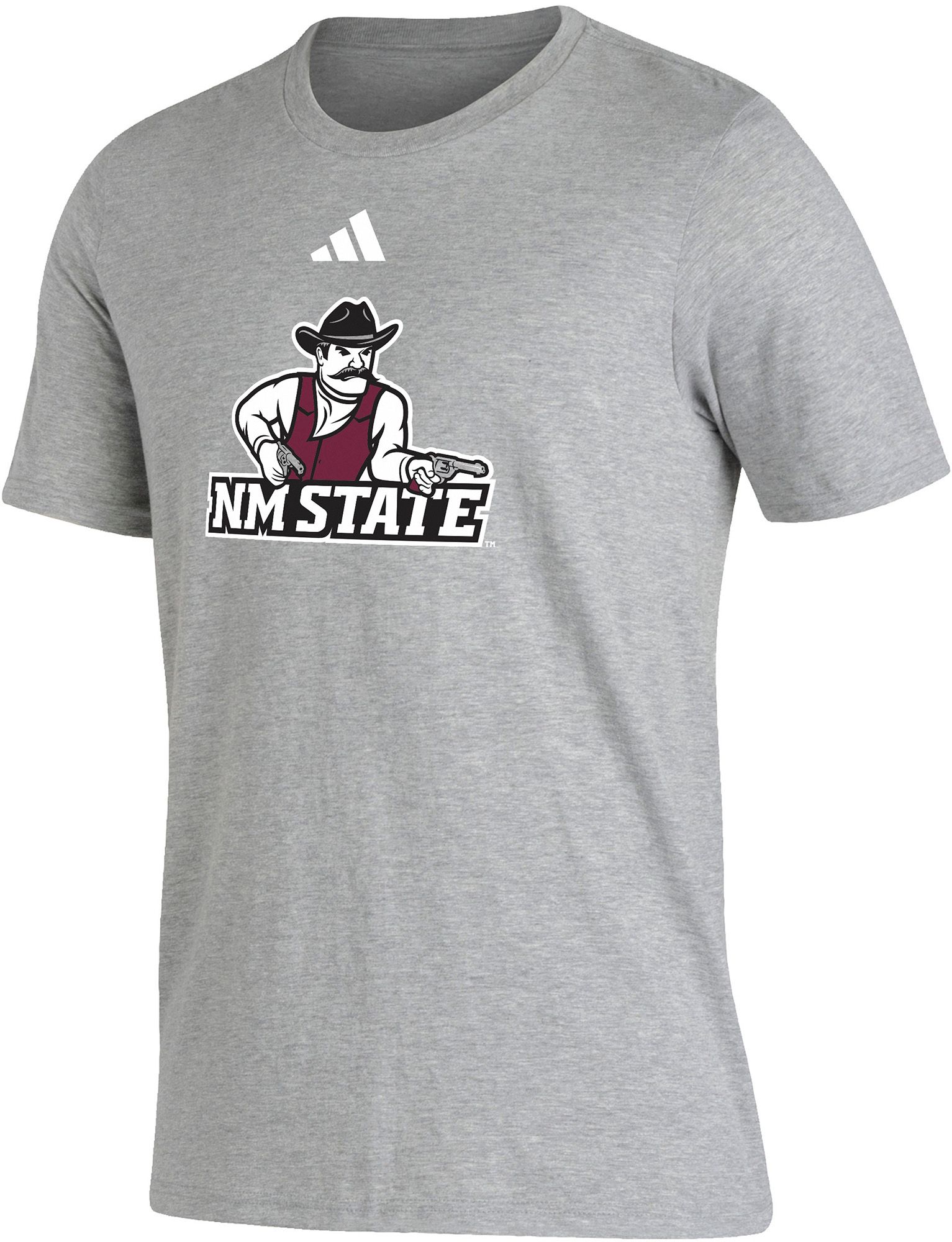 adidas Men's New Mexico State Aggies Grey Fresh Stacked Logo T-Shirt