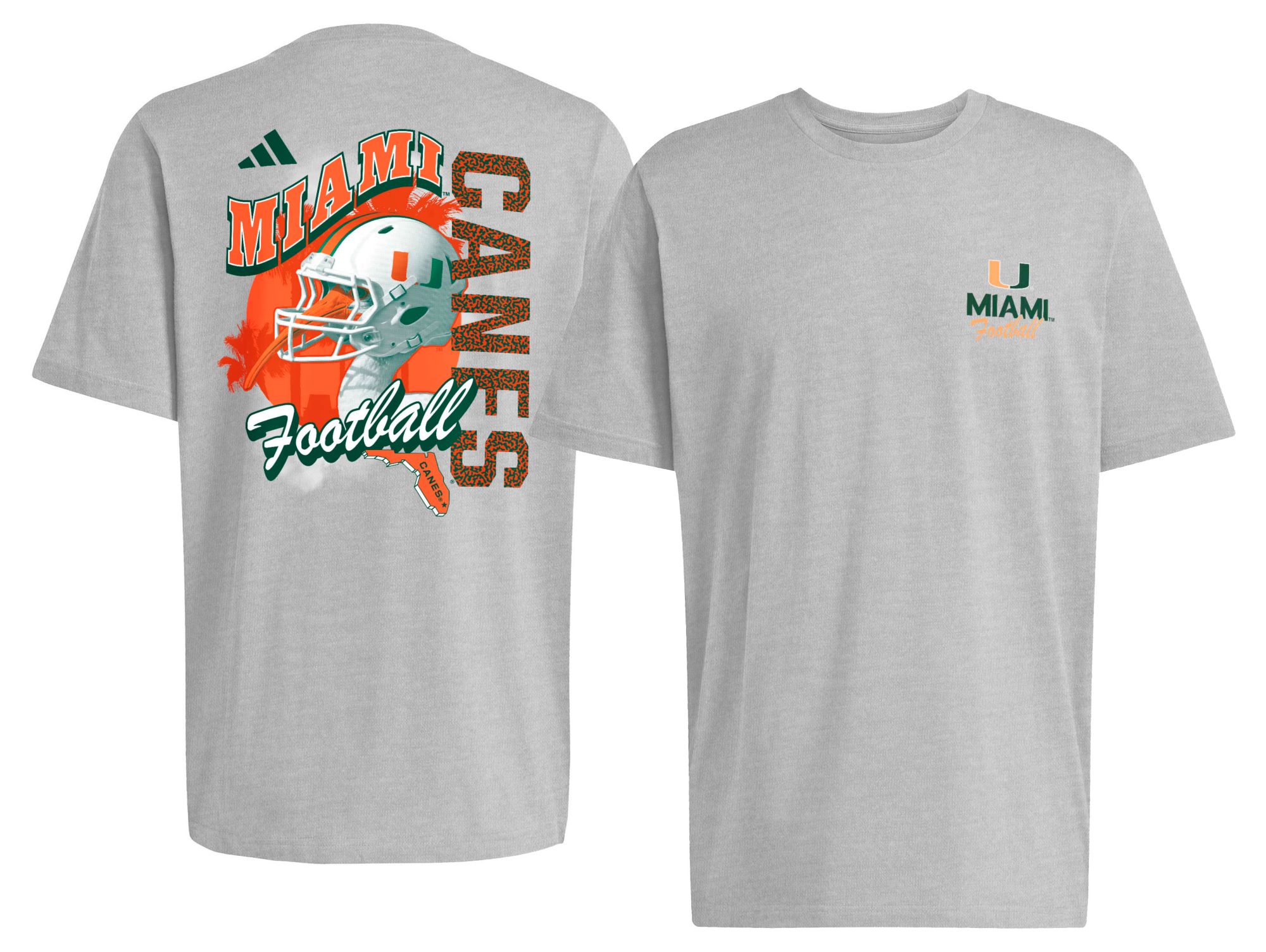 adidas Men's Miami Hurricanes Helmet T-Shirt