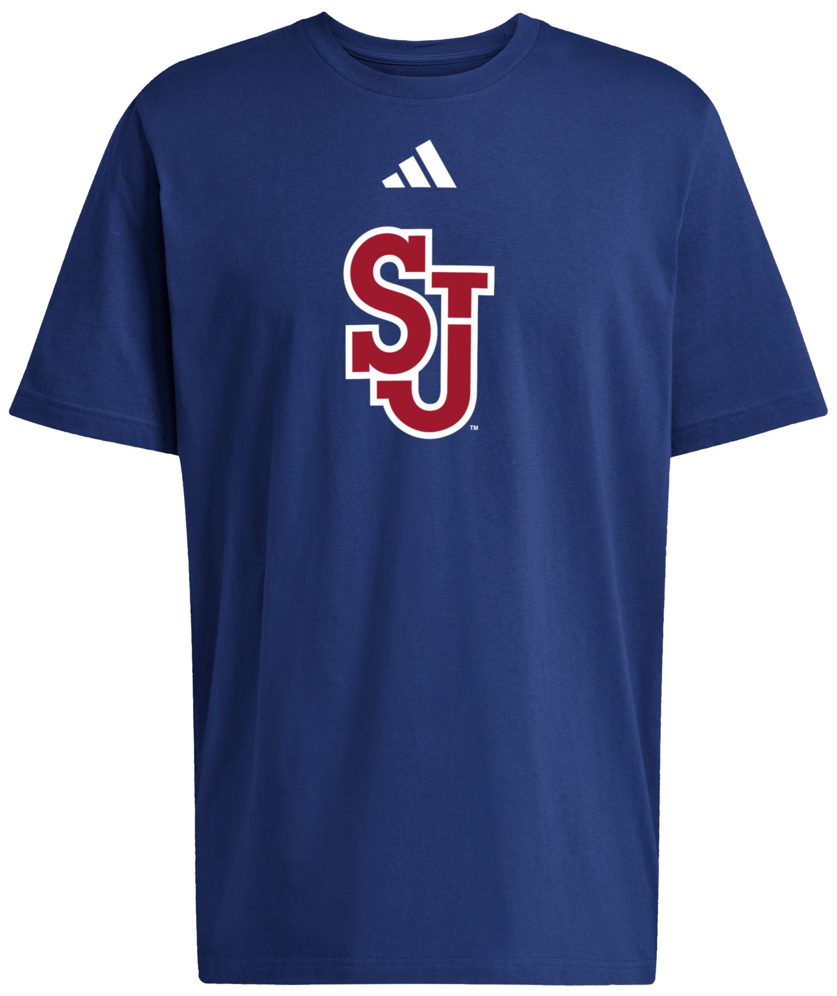 adidas Men's St. John's Red Storm Navy Logo T-Shirt
