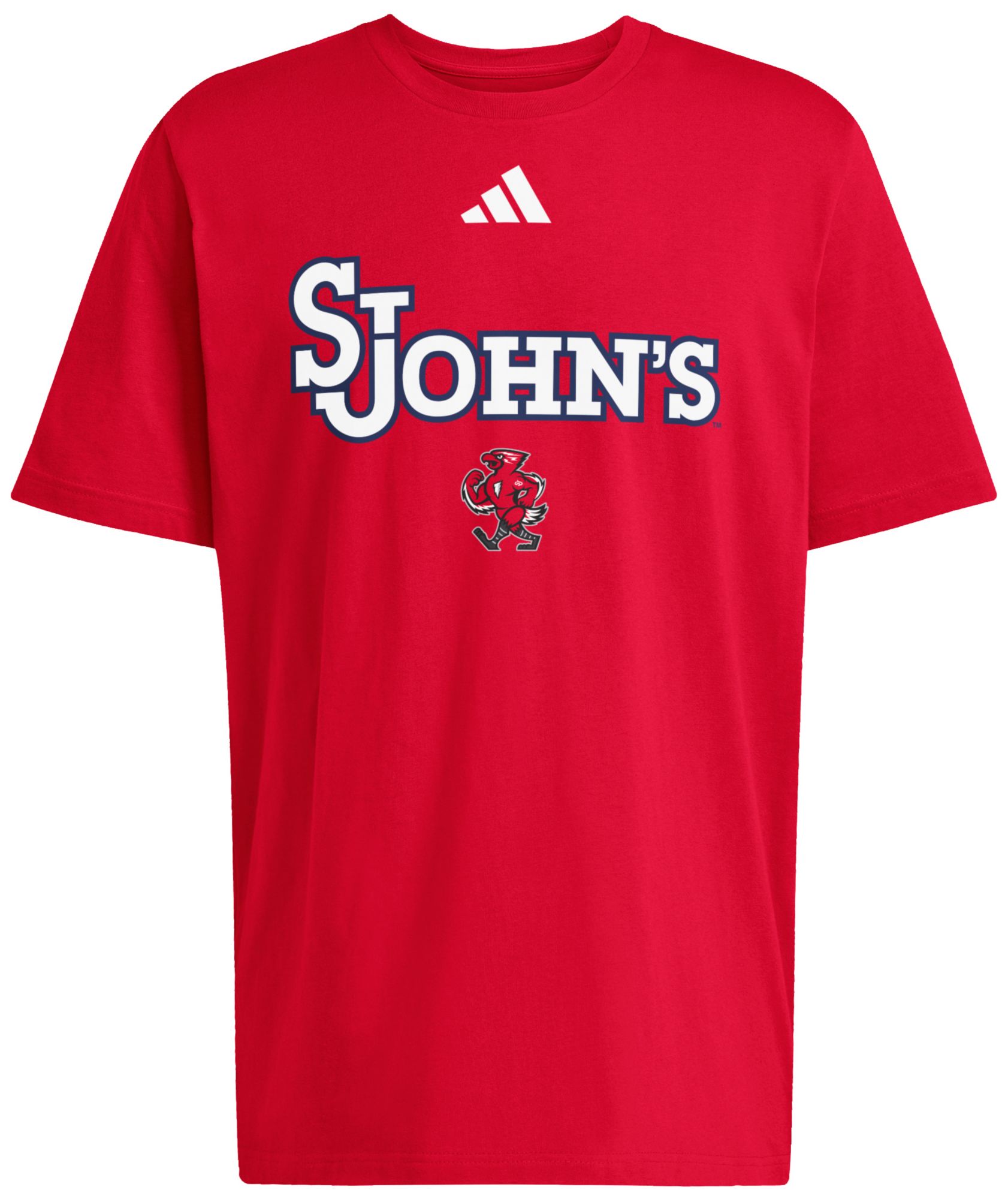 adidas Men's St. John's Red Storm Red Wordmark T-Shirt
