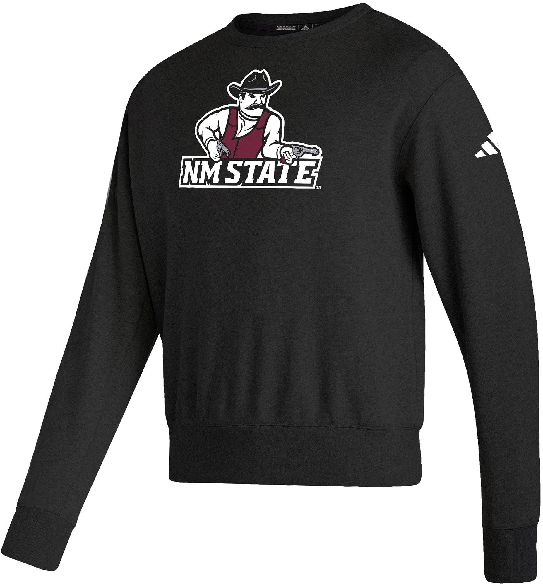 adidas Men's New Mexico State Aggies Black Fleece Crewneck Sweatshirt