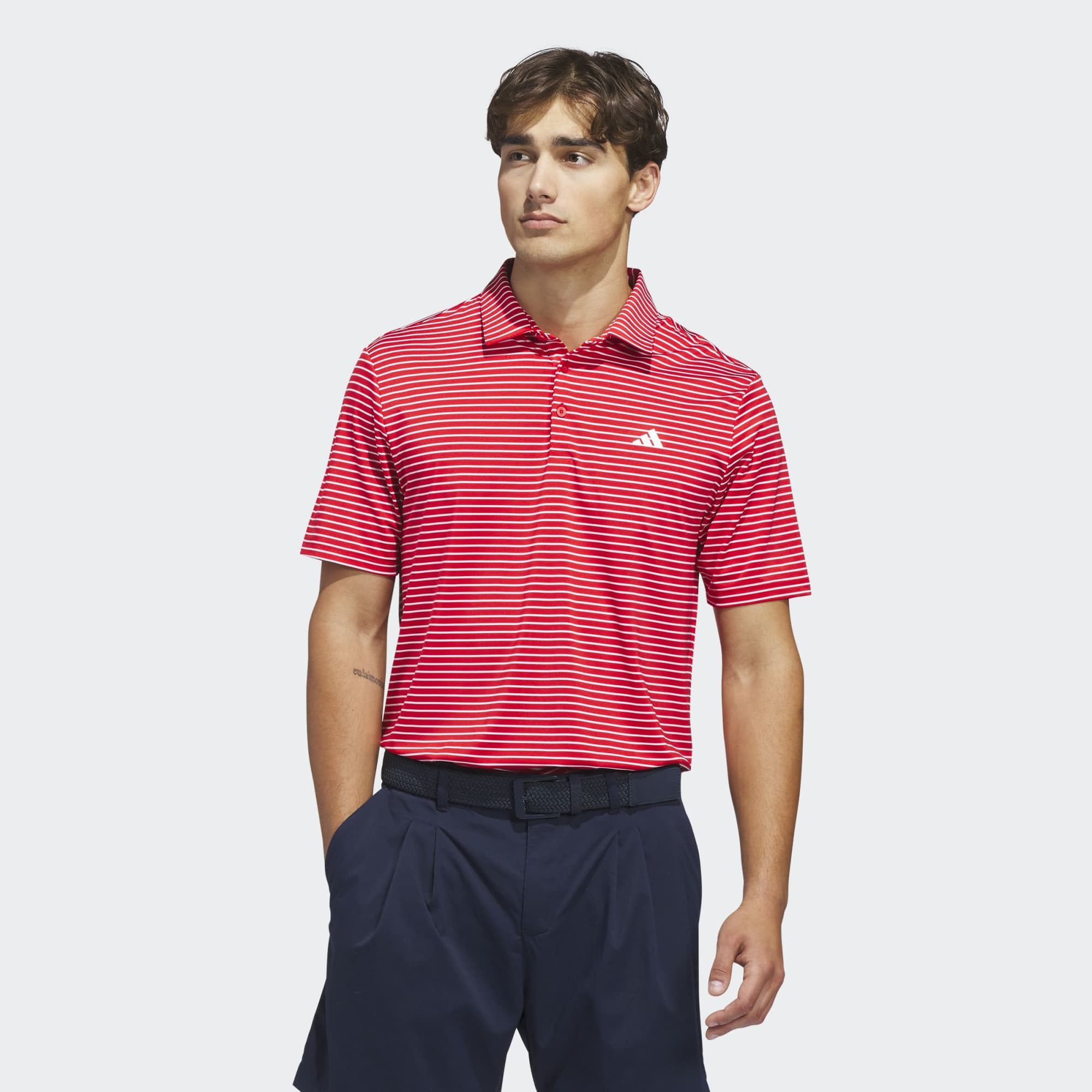 adidas Men's Performance Two-Color Stripe Golf Polo