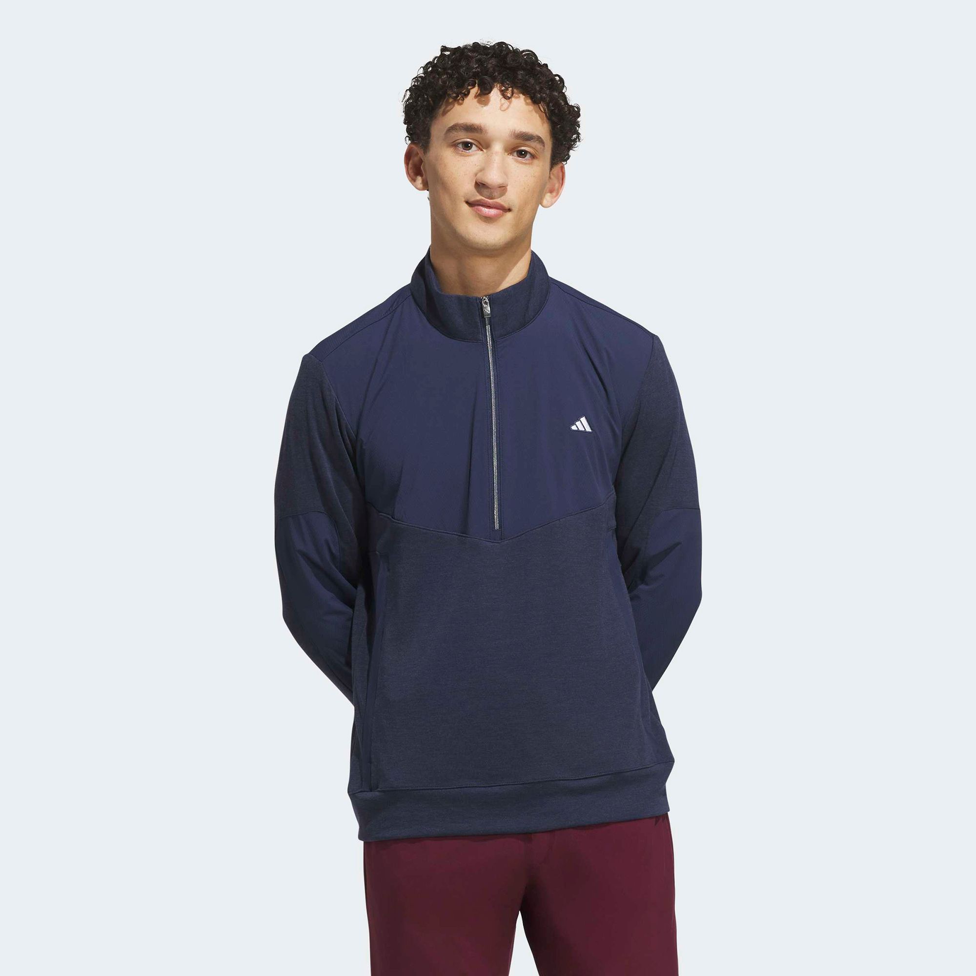 adidas Men's Ultimate365+ Course Control Hybrid Quarter-Zip Sweatshirt, Medium, Collegiate Navy
