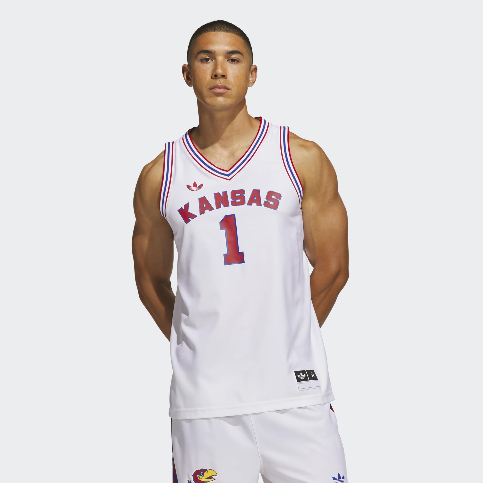 adidas Adult Kansas Jayhawks Trefoil Swingman Basketball Jersey