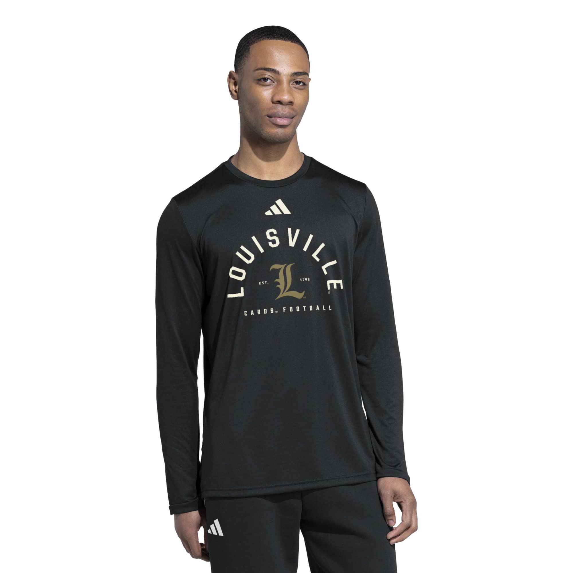 adidas Adult Louisville Cardinals Boxing Inspired Long Sleeve Shirt