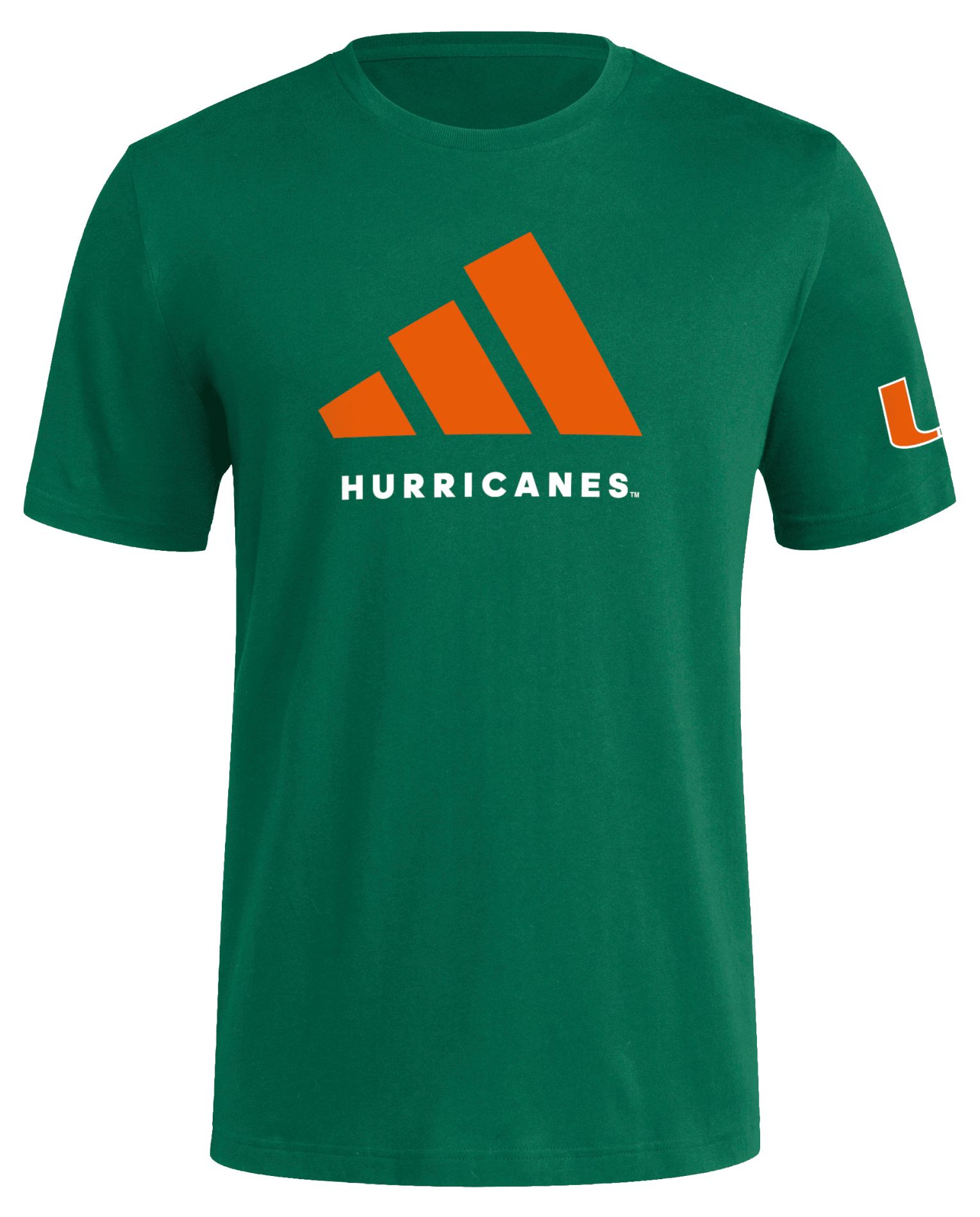 adidas Men's Miami Hurricanes Green Fresh Football T-Shirt