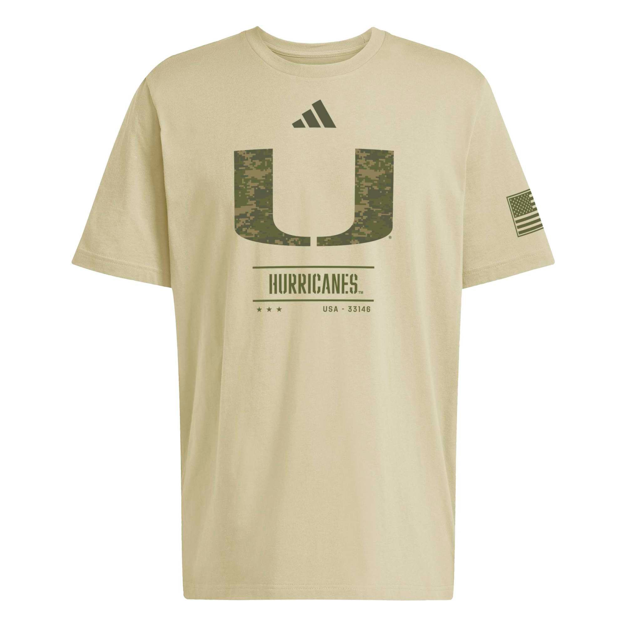 adidas Adult Miami Hurricanes Honor and Support T-Shirt