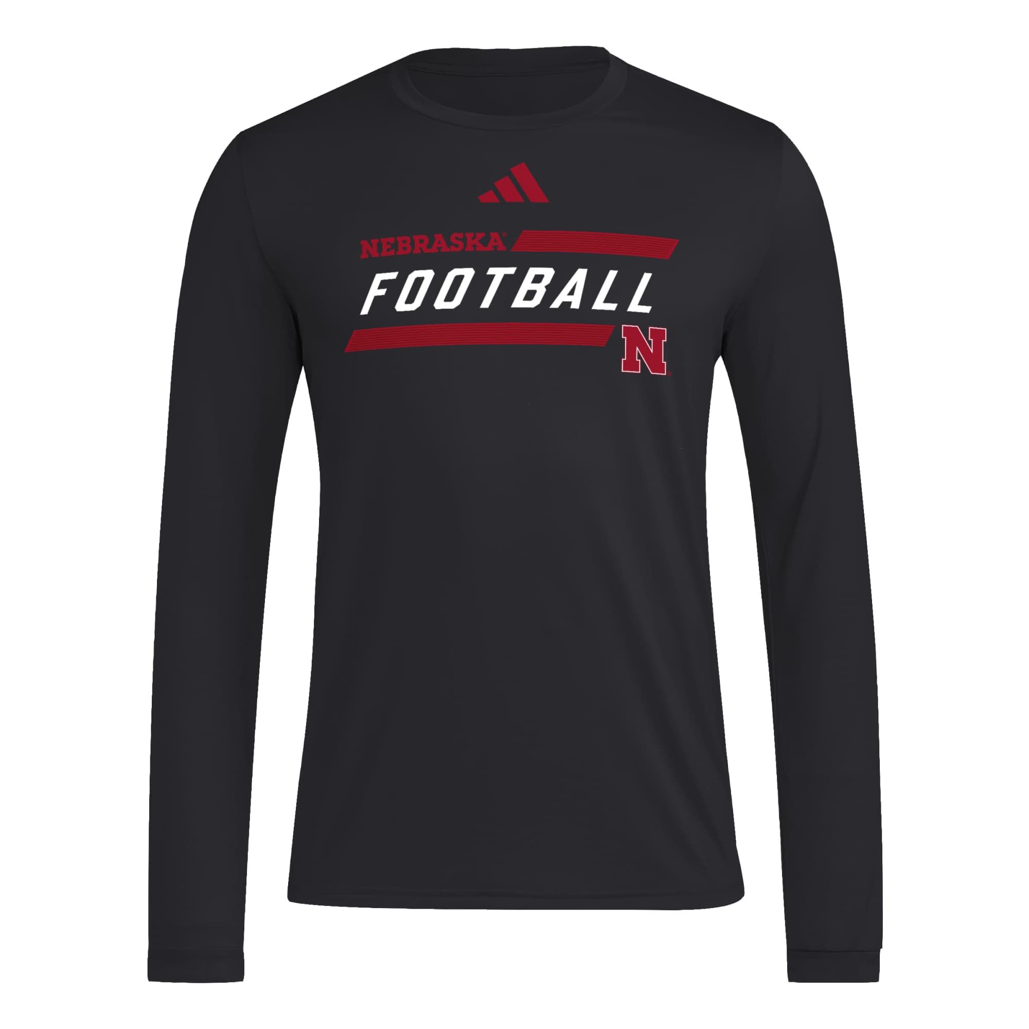 adidas Adult Nebraska Cornhuskers Our Red Burns Brighter Long Sleeve Shirt
