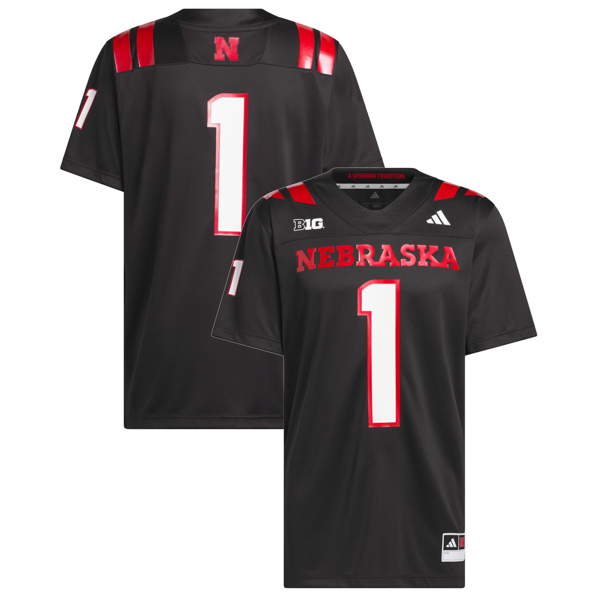 adidas Adult Nebraska Cornhuskers Alternate Premier Replica Football Jersey