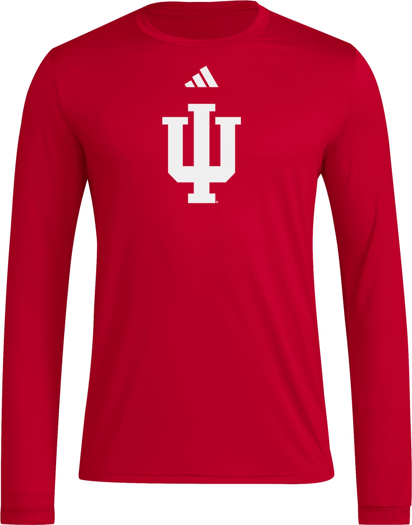 adidas Adult Indiana Hoosiers Pregame Red Performance Long Sleeve Shirt
