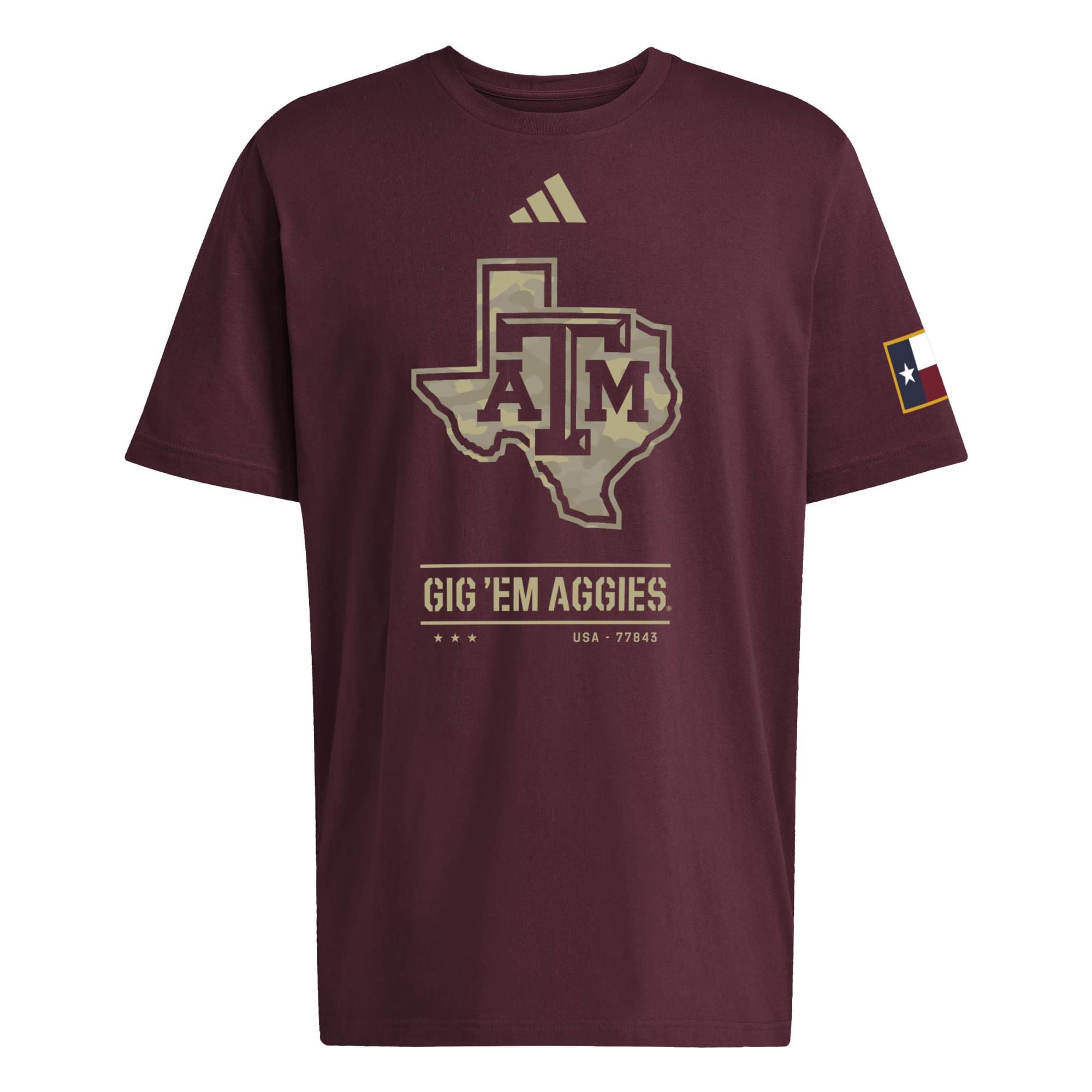adidas Adult Texas A&amp;M Aggies Honor and Support T-Shirt