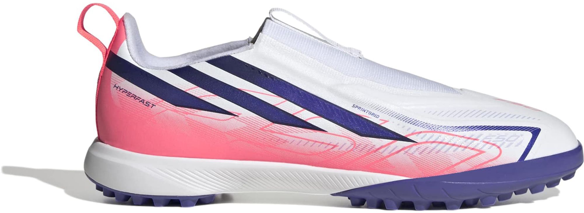 adidas Kids' F50 Hyperfast League Laceless Turf Soccer Cleats