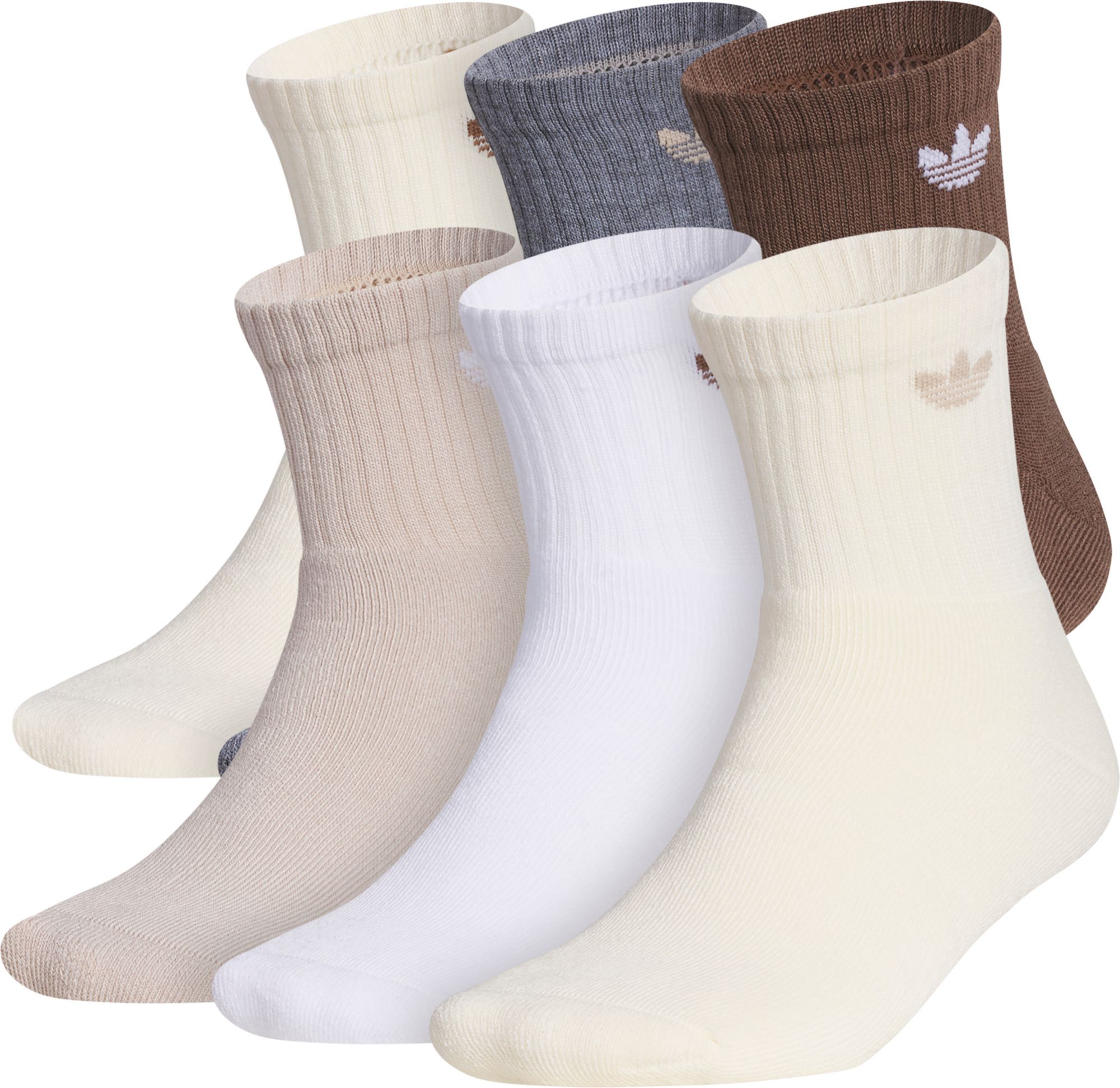 adidas Originals Unisex Trefoil 2.0 Quarter Socks - 6 Pack