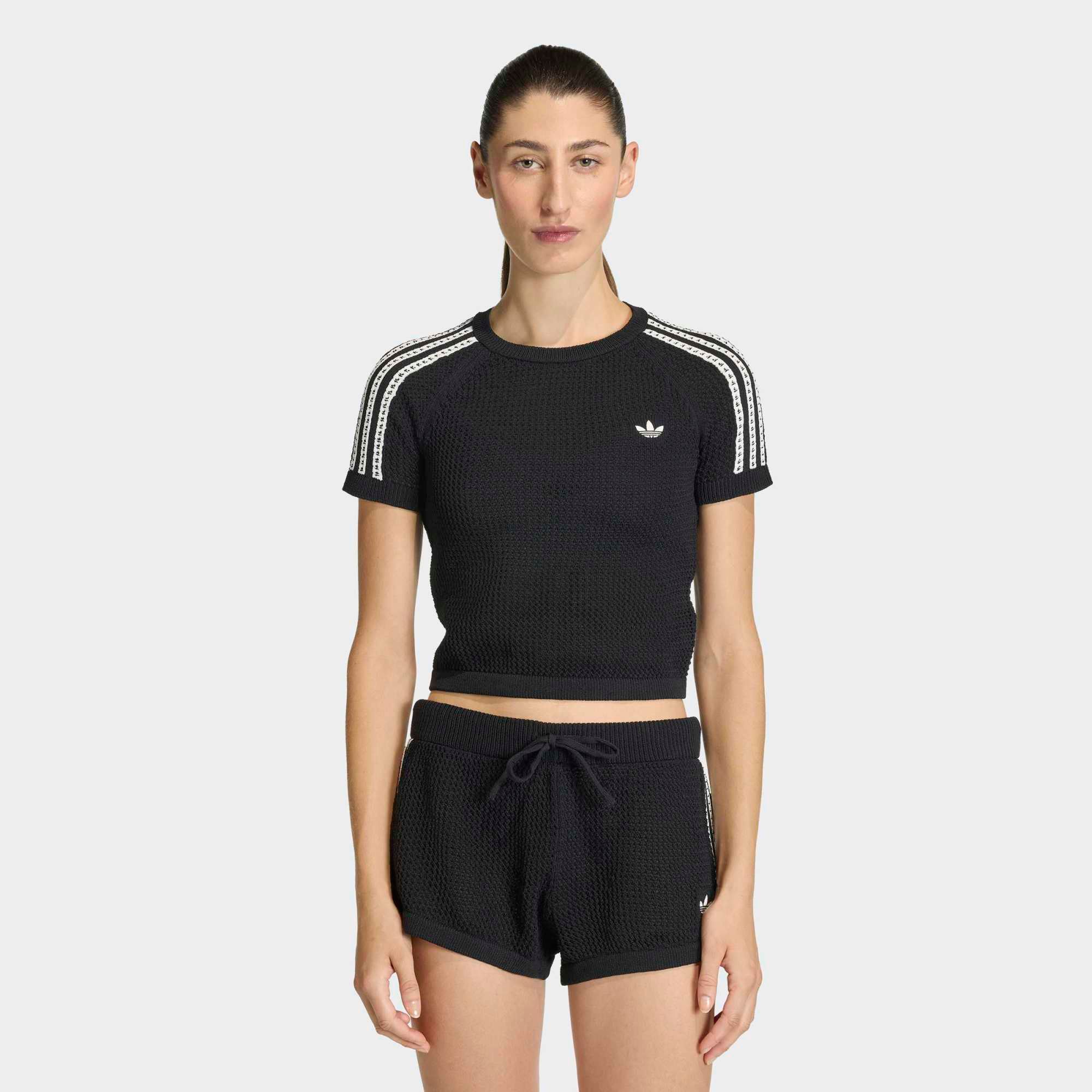 adidas Originals Women's Knitted Crochet Cali Tee