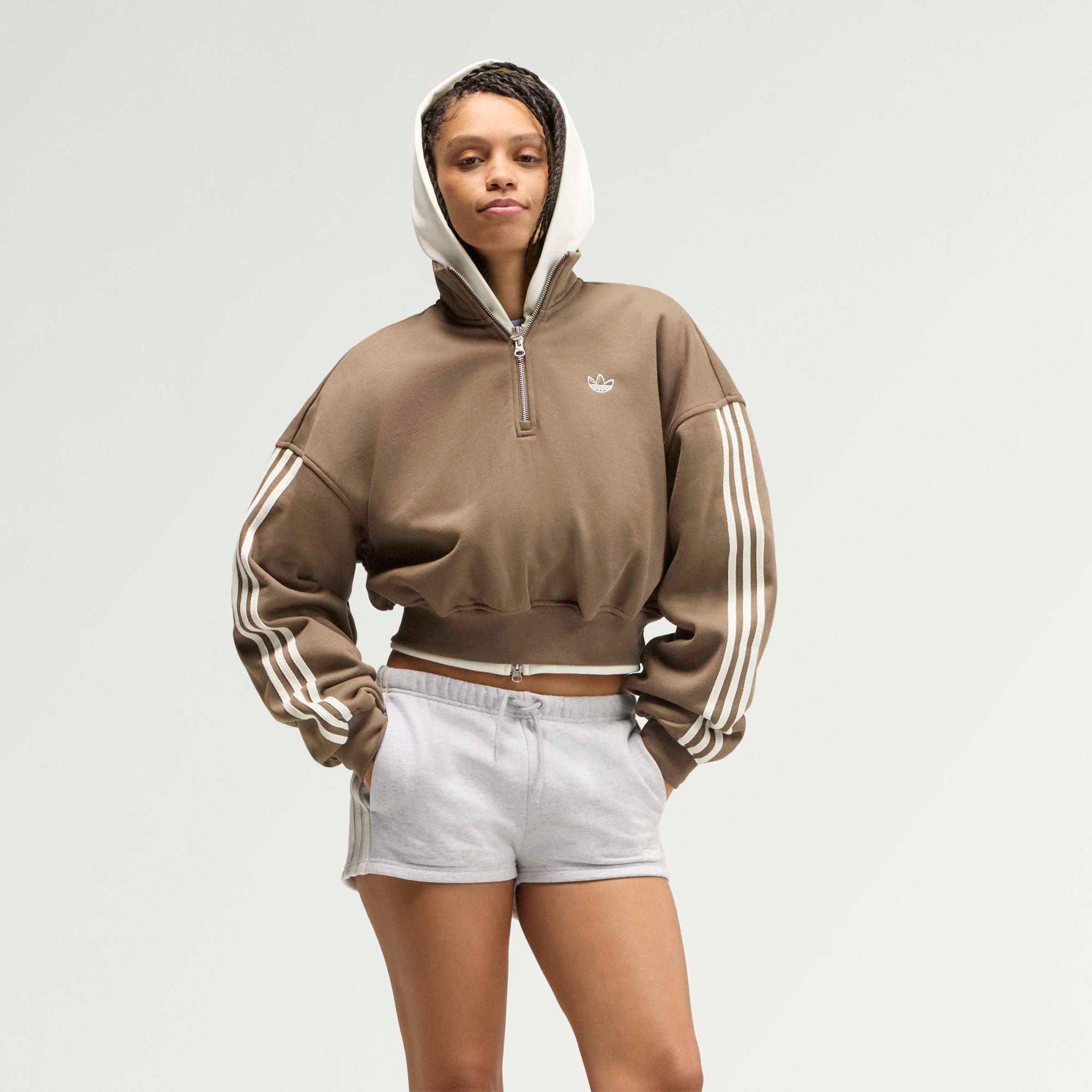 adidas Originals Women's adiSignature 3-Stripes Firebird Quarter-Zip Pullover