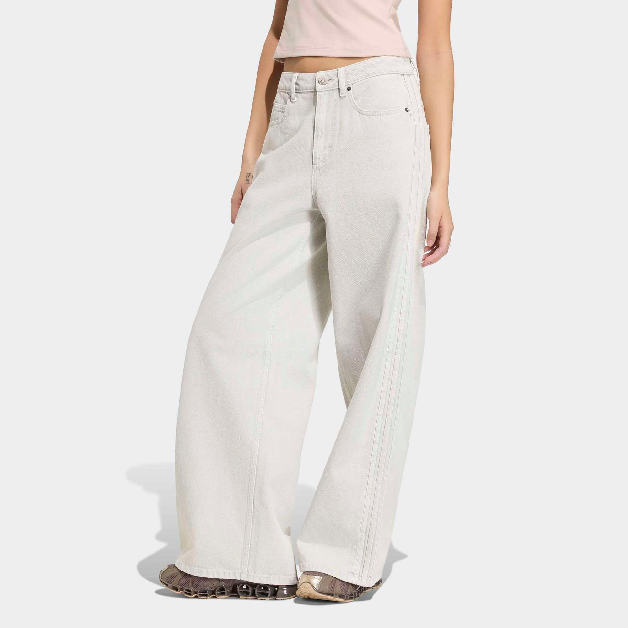 adidas Originals Women's High-Rise Wide Leg Denim Pants