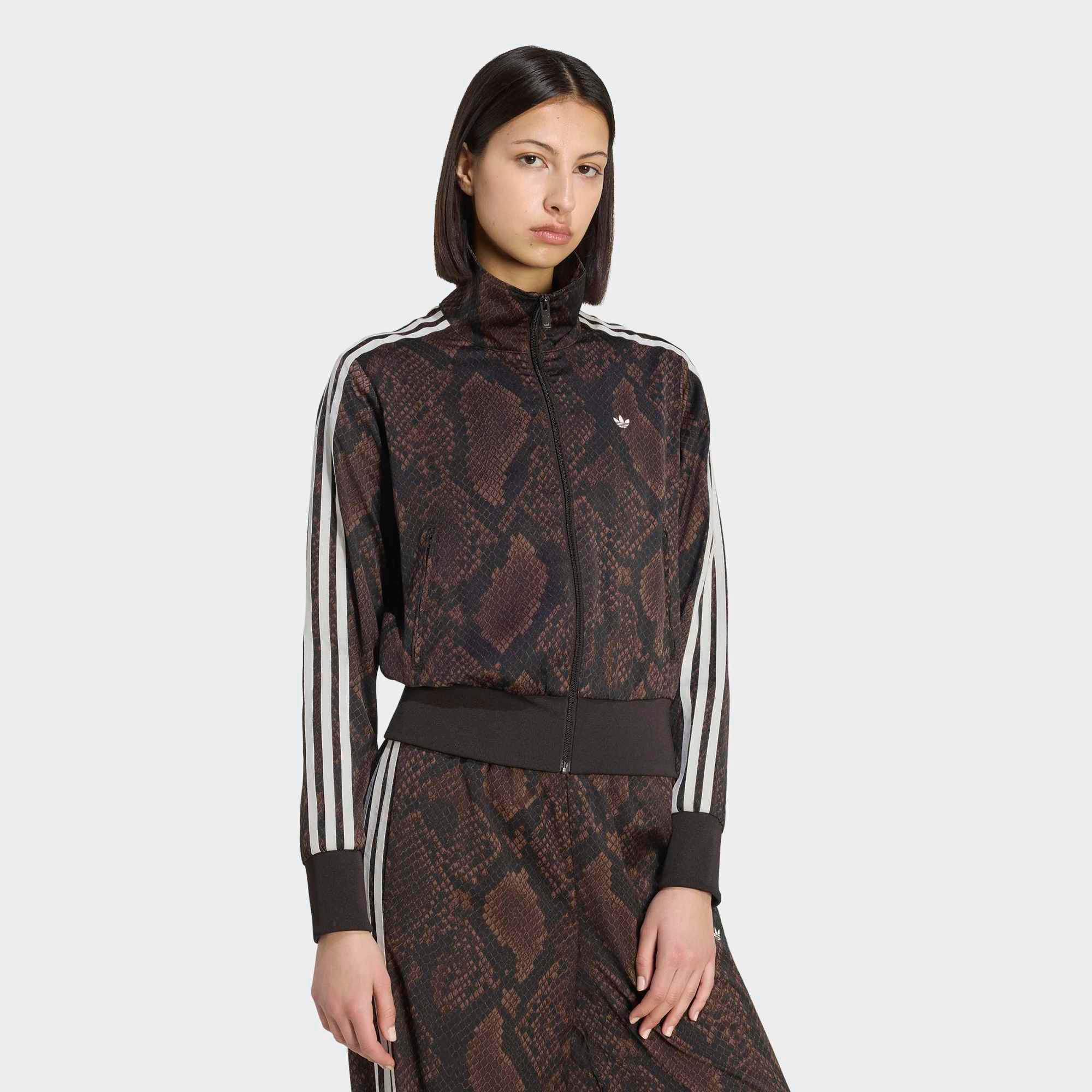 adidas Originals Women's Satin Snake Print Firebird Track Jacket