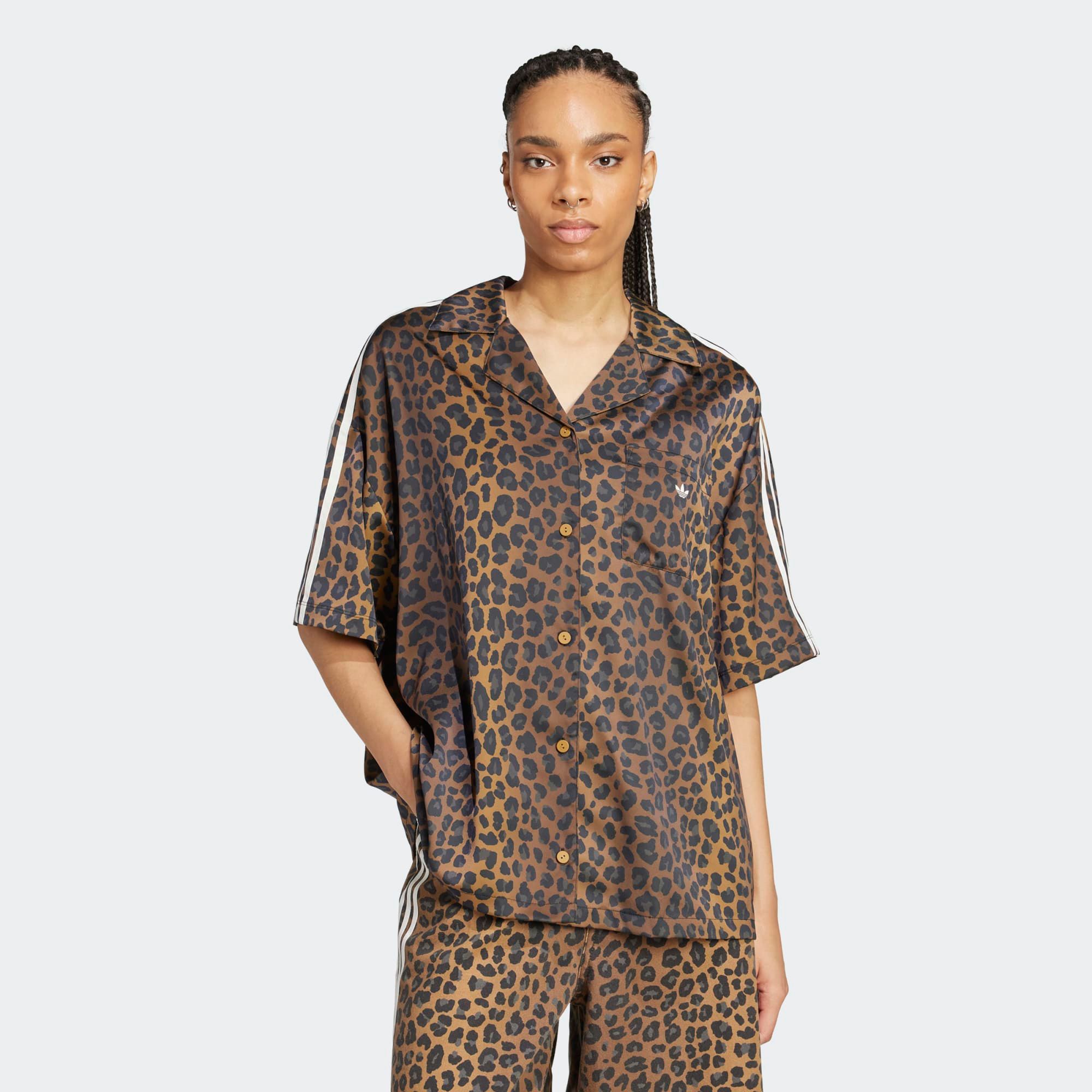 adidas Originals Women's Animal Print Satin Shirt