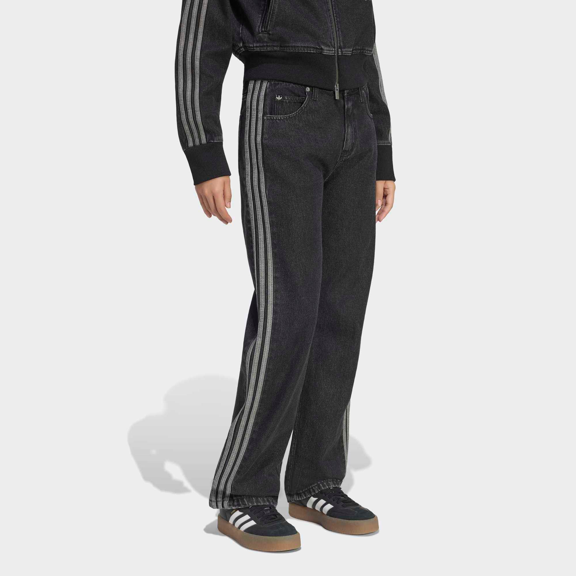 adidas Originals Women's Firebird Denim Mid Rise Straight Jeans