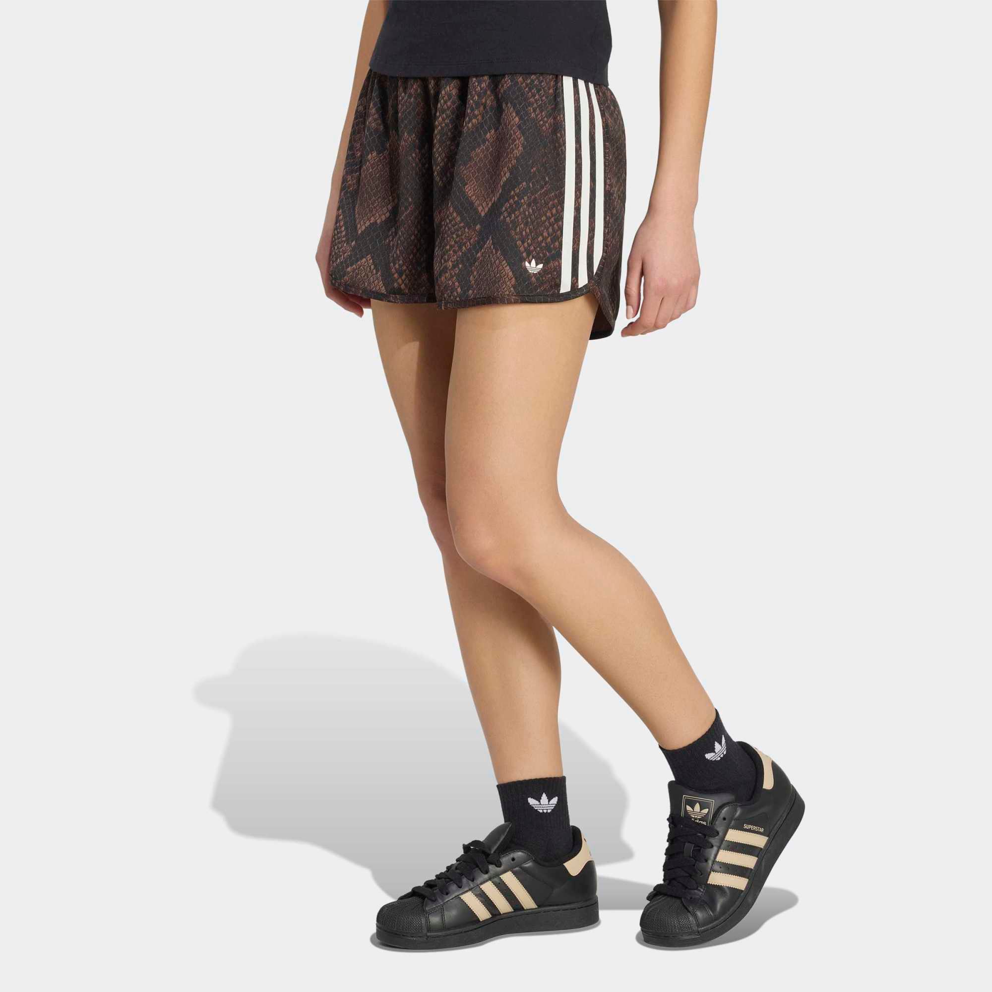 adidas Originals Women's Snake Print Satin Shorts