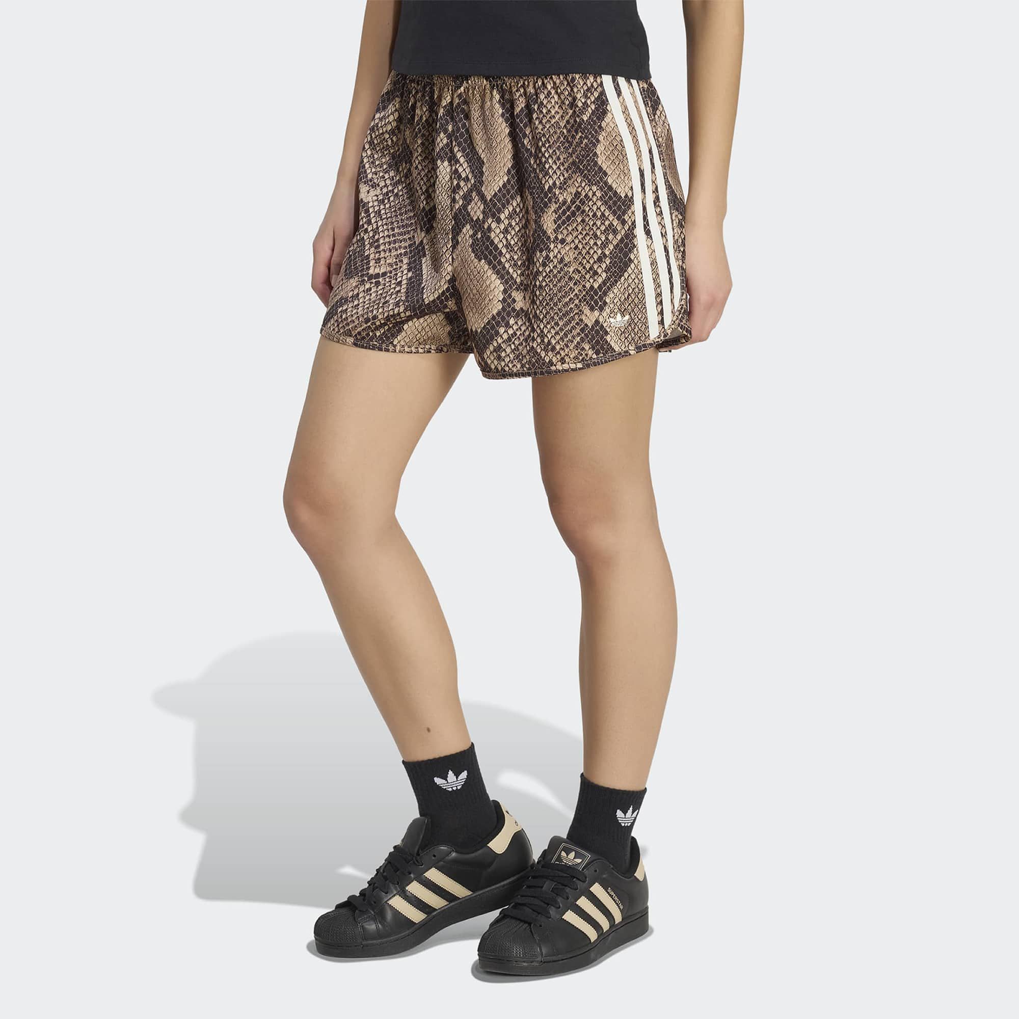 adidas Originals Women's Snake Print Satin Shorts