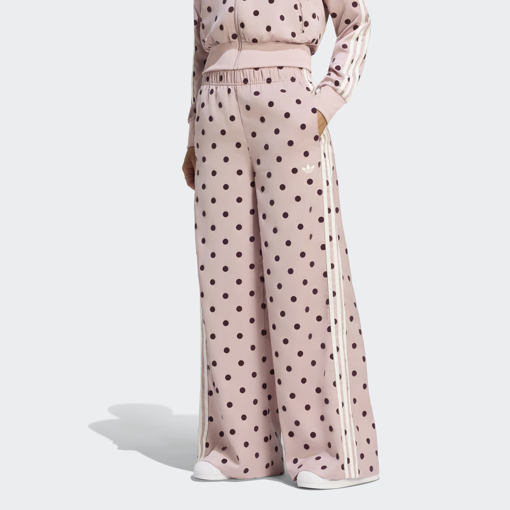 adidas Originals Women's Satin Polka Dots Wide Leg Pant