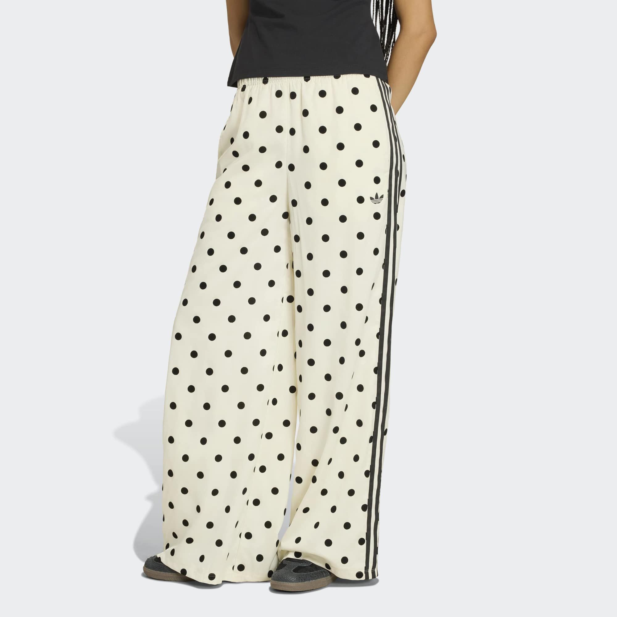 adidas Originals Women's Satin Polka Dots Wide Leg Pant