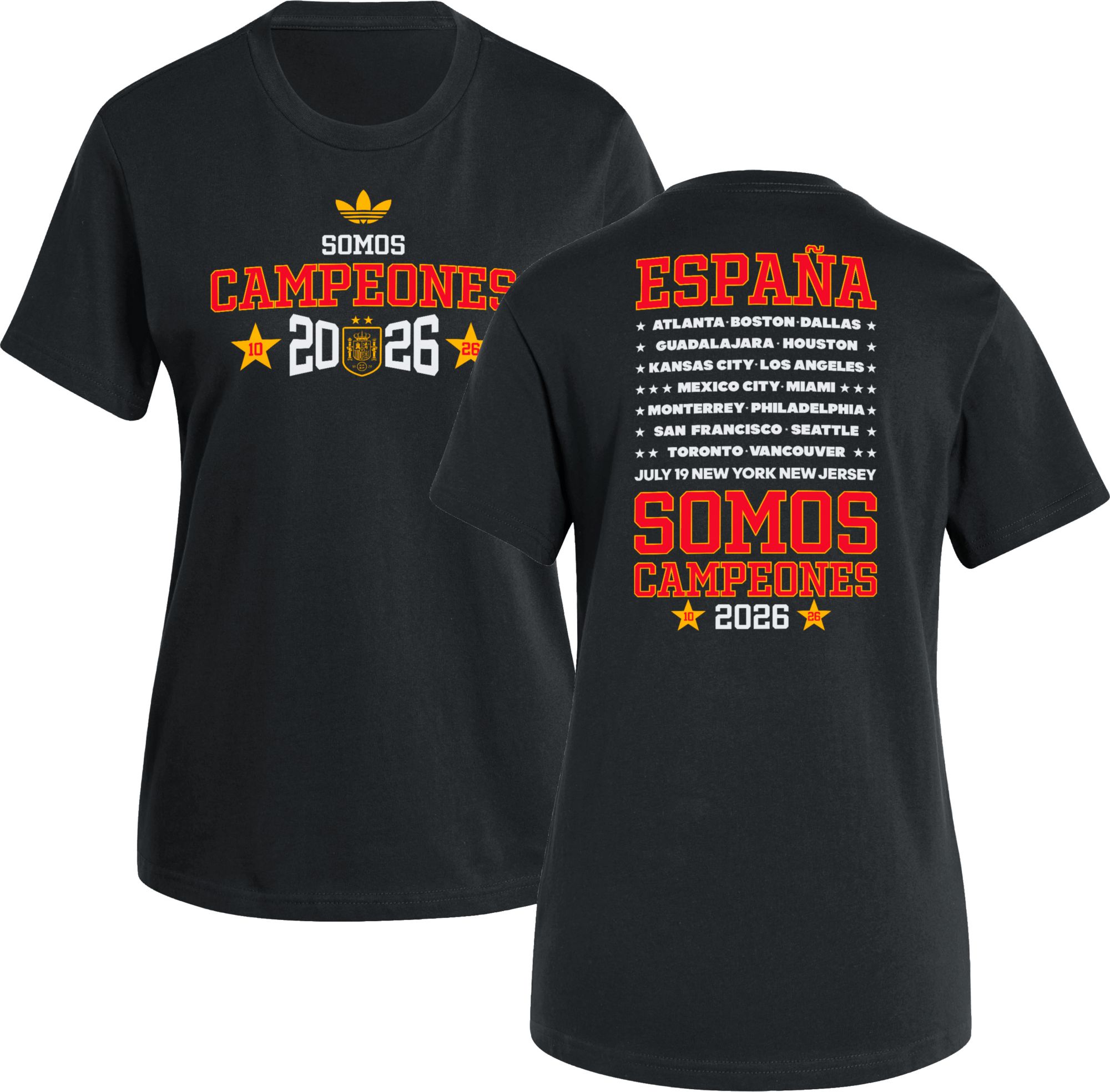 adidas Women's Spain Black 2026 World Cup Championship T-Shirt