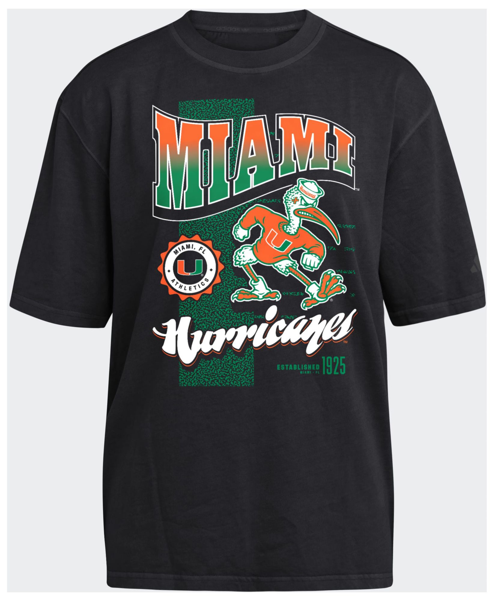 adidas Women's Miami Hurricanes Black T-Shirt