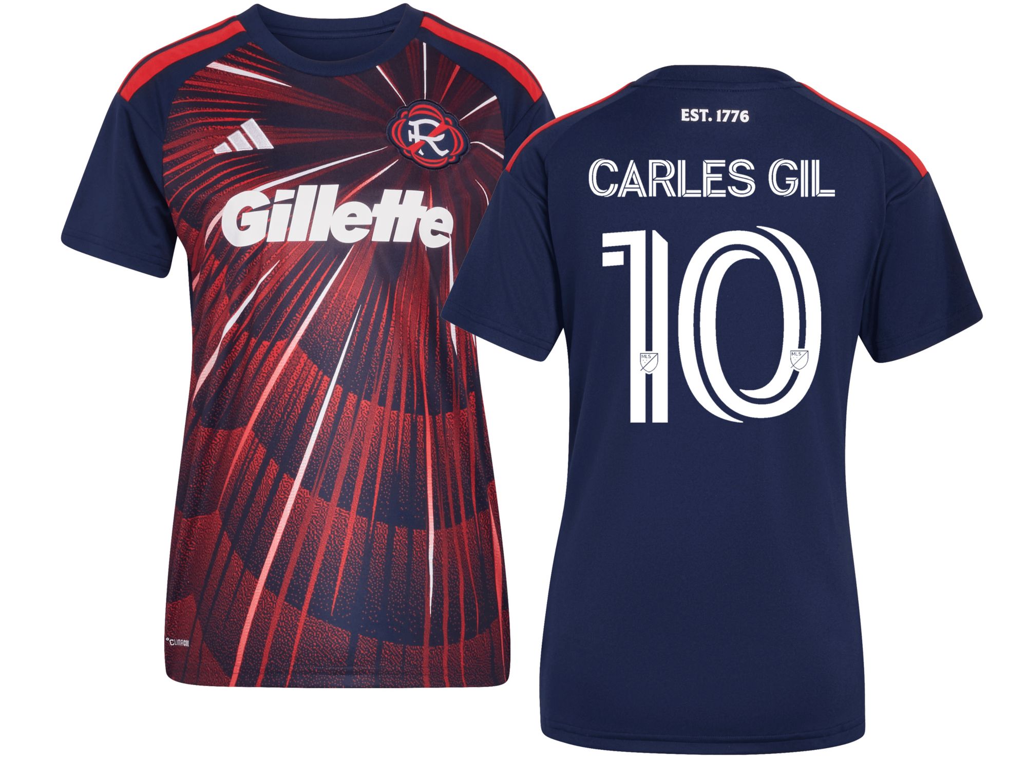 adidas Women's New England Revolution Carles Gil #10 2026 Primary Replica 'Independence Day' Jersey