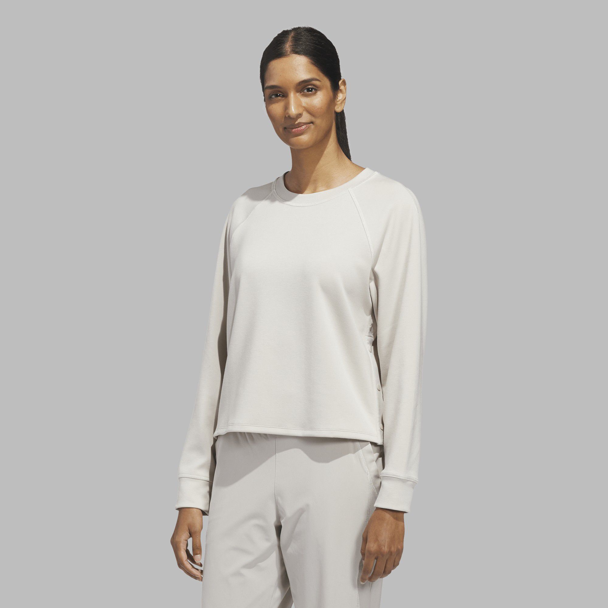 adidas Women's Beyond Side-Snap Crew Golf Sweatshirt