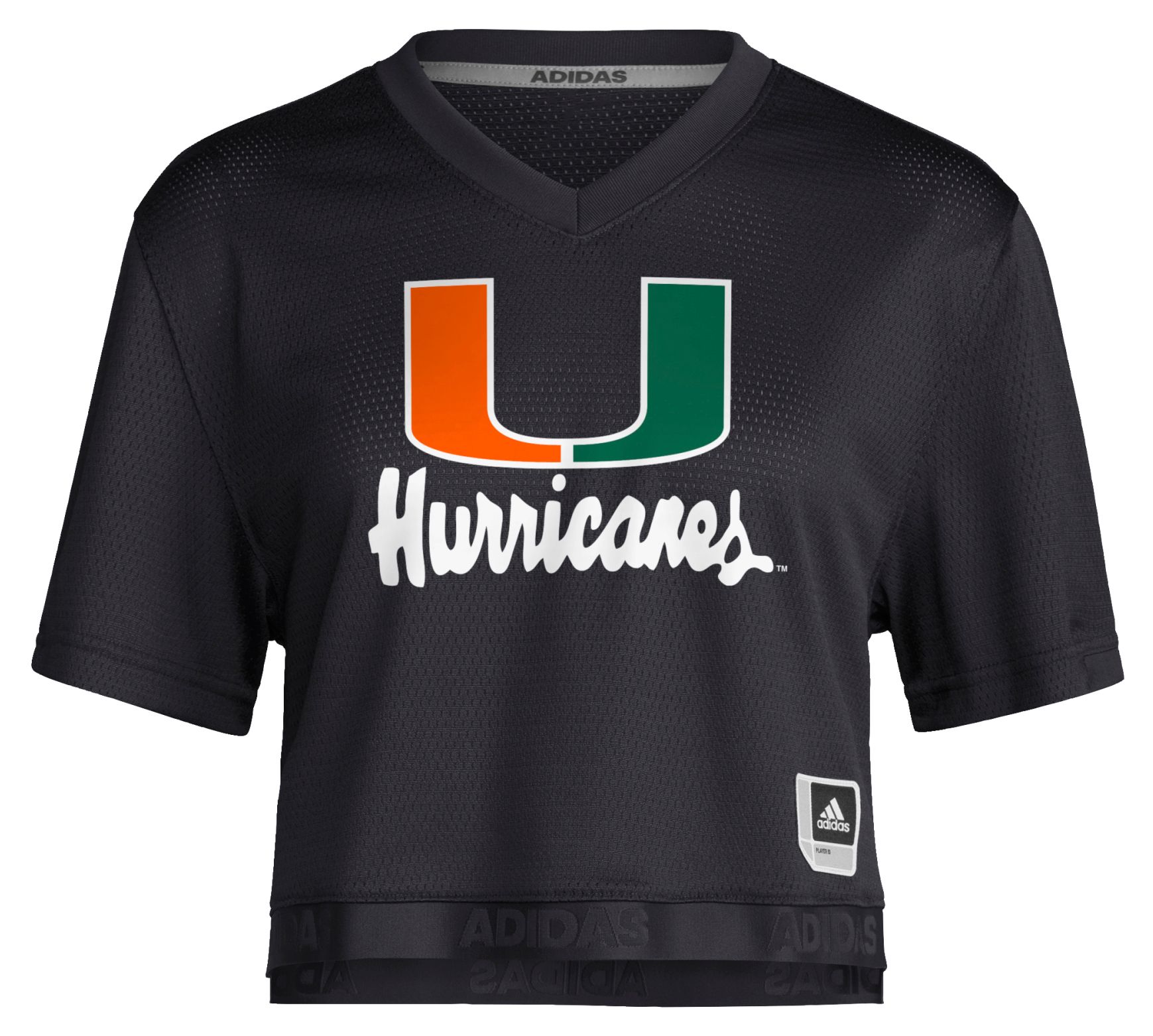 adidas Women's Miami Hurricanes Black Cropped Football Jersey