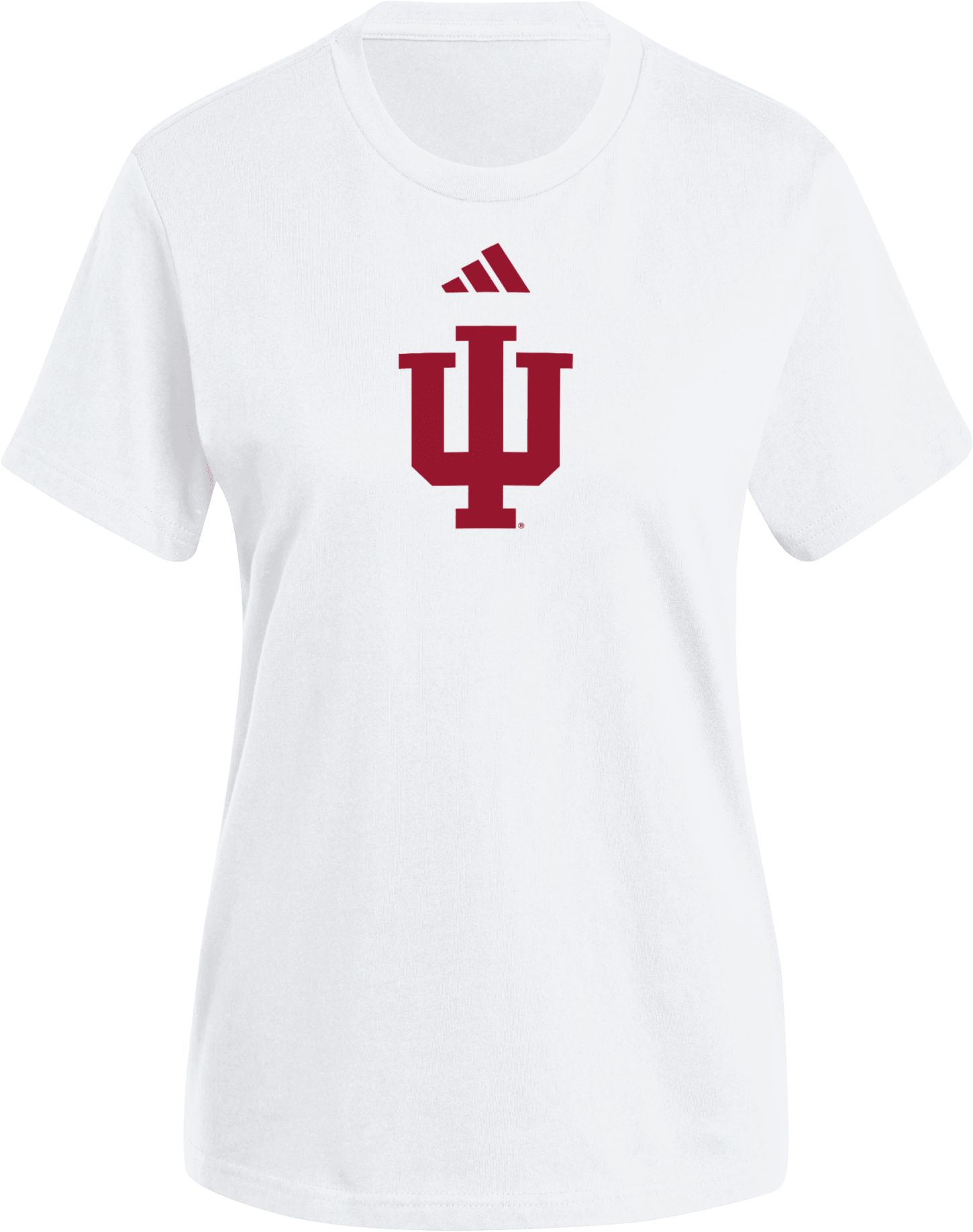 adidas Women's Indiana Hoosiers Logo White T-Shirt