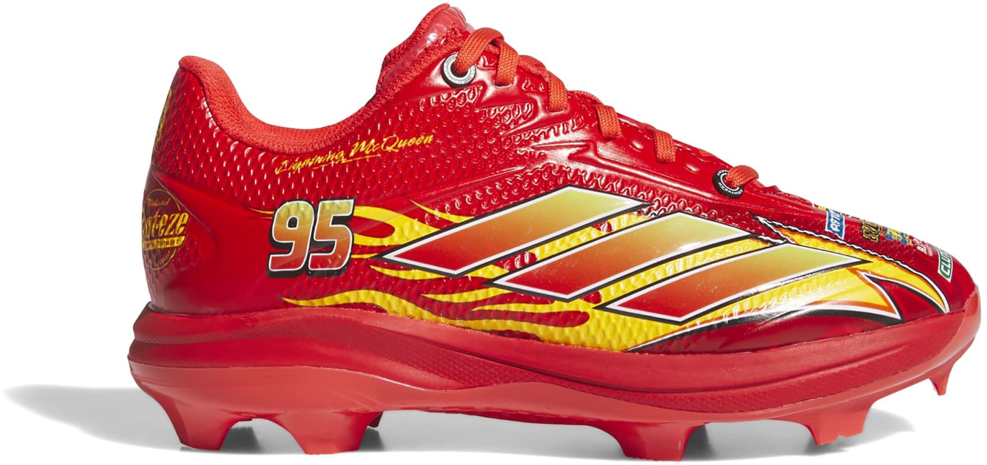 adidas x Pixar Cars Kids' adizero Electric 2.0 Lightning McQueen TPU Baseball Cleats