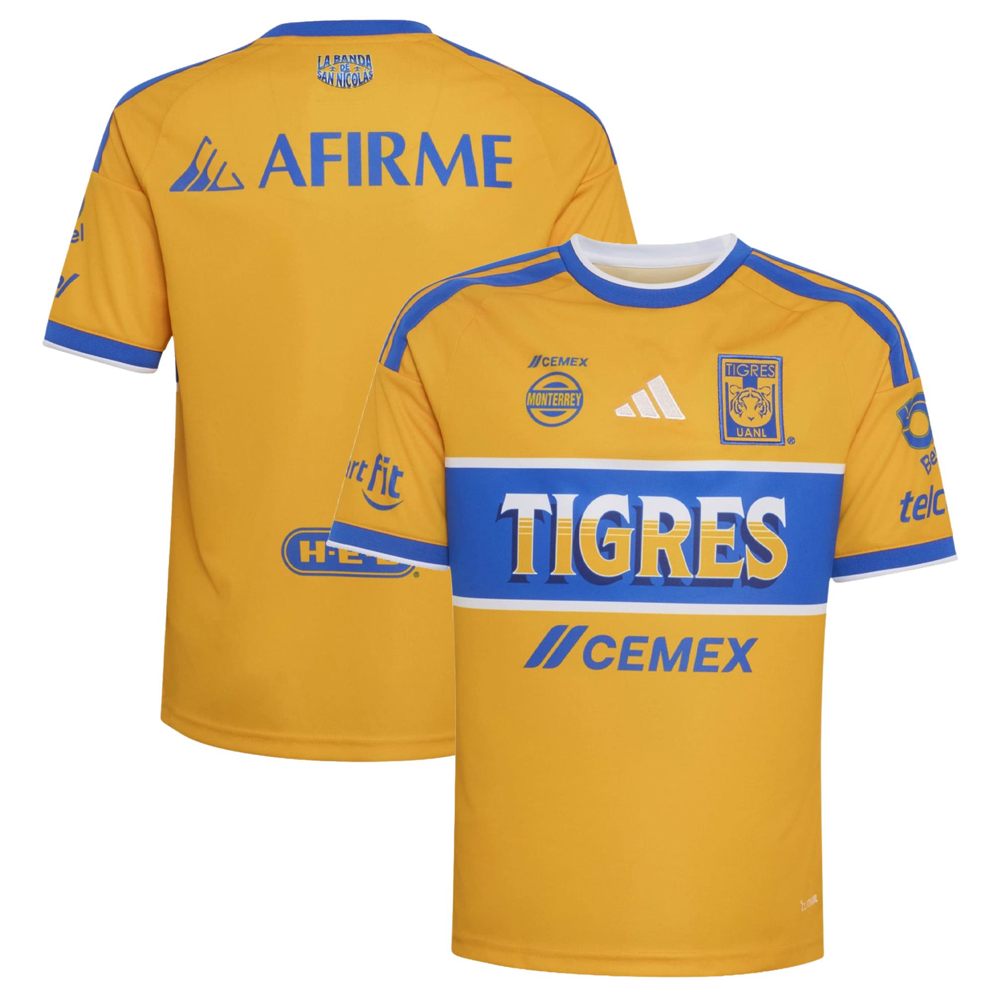 adidas Youth Tigres UANL Gold 2026 Home Replica Jersey