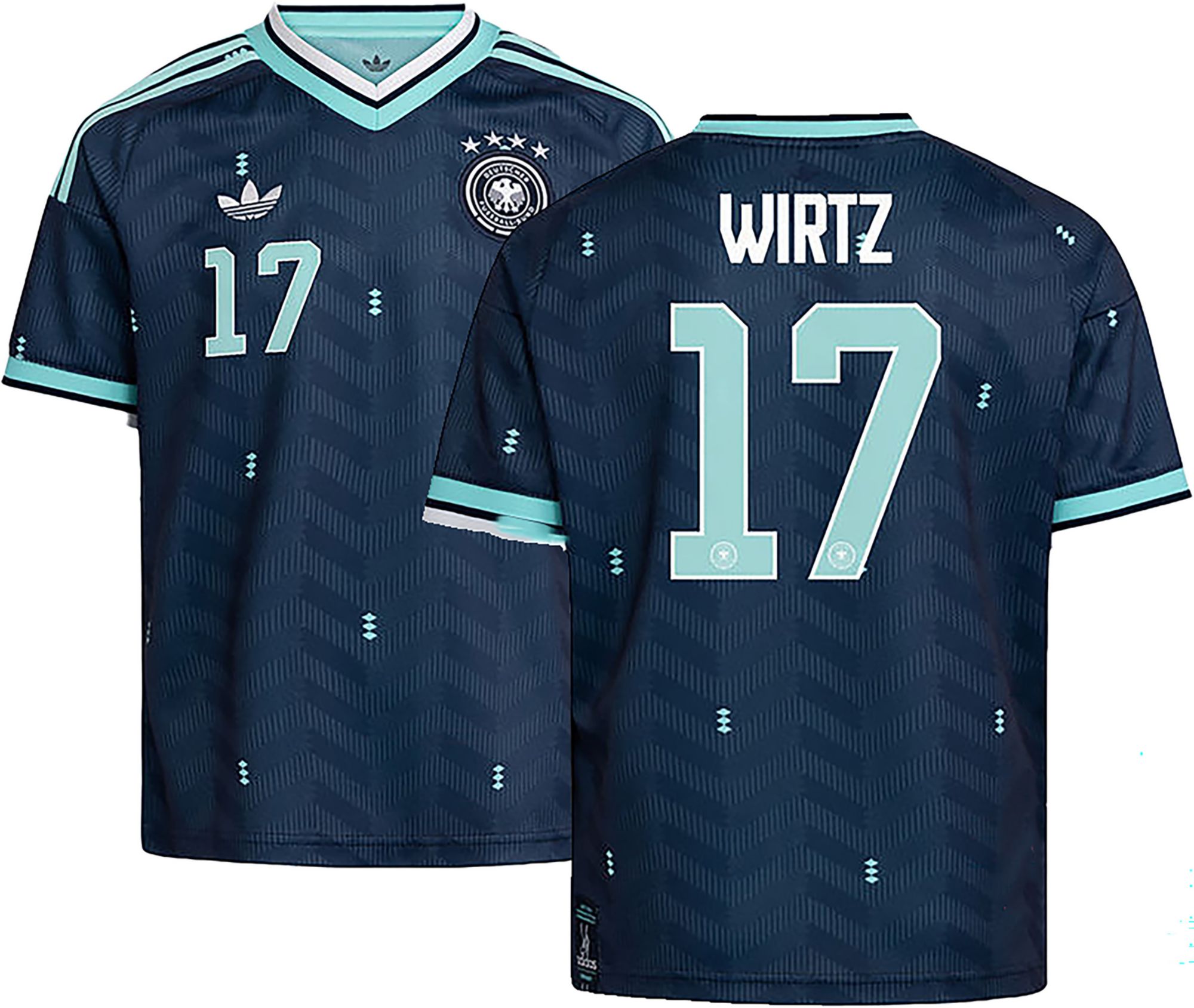 adidas Youth Florian Wirtz #17 Germany 2026 Navy Away Replica Jersey