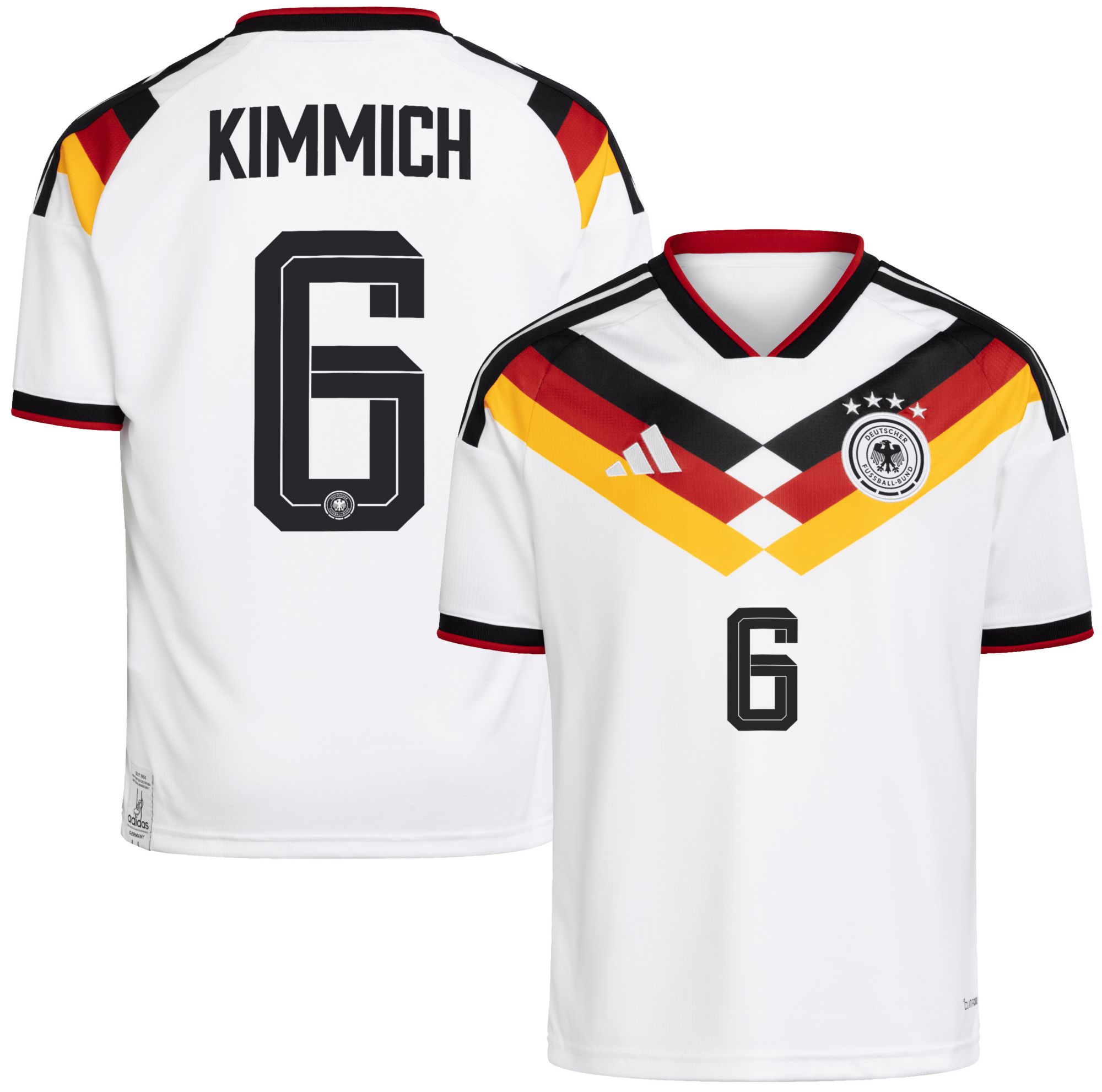 adidas Youth Joshua Kimmich #6 Germany 2026 White Home Replica Jersey
