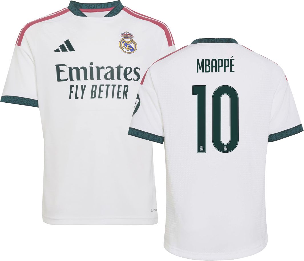 adidas Youth Real Madrid Kylian Mbappe #10 2026 Home Replica Jersey