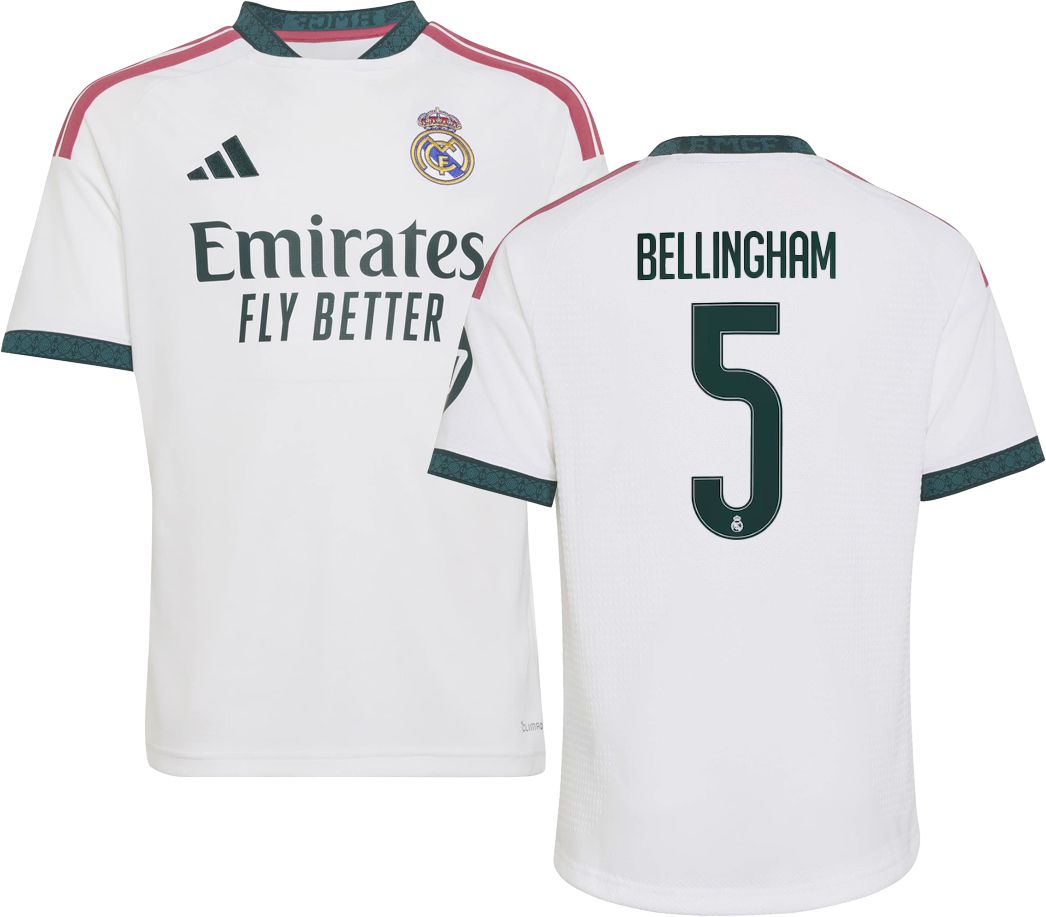 adidas Youth Real Madrid Jude Bellingham#5 2026 Home Replica Jersey