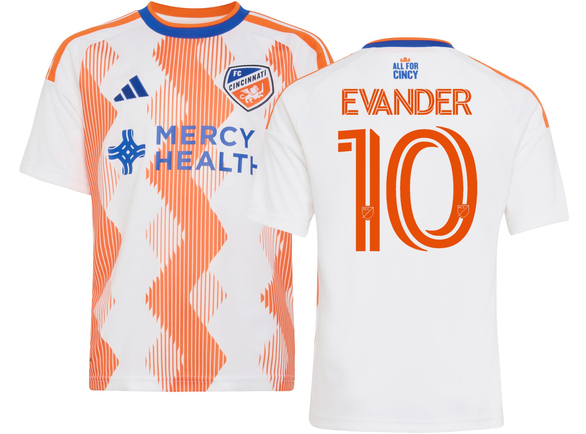 adidas Youth FC Cincinnati Evander Ferreira #10 2026 Secondary Replica 'The Seven Hills Kit' Jersey