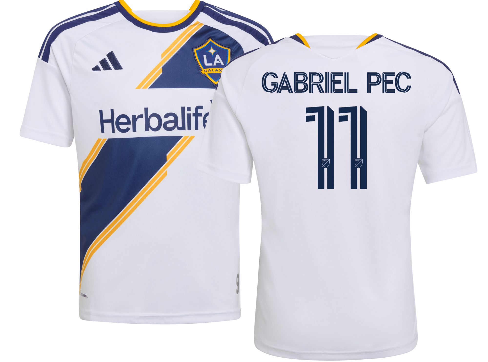 adidas Youth LA Galaxy Gabriel Pec #11 2026 Primary Authentic 'The VeloCITY Kit' Jersey