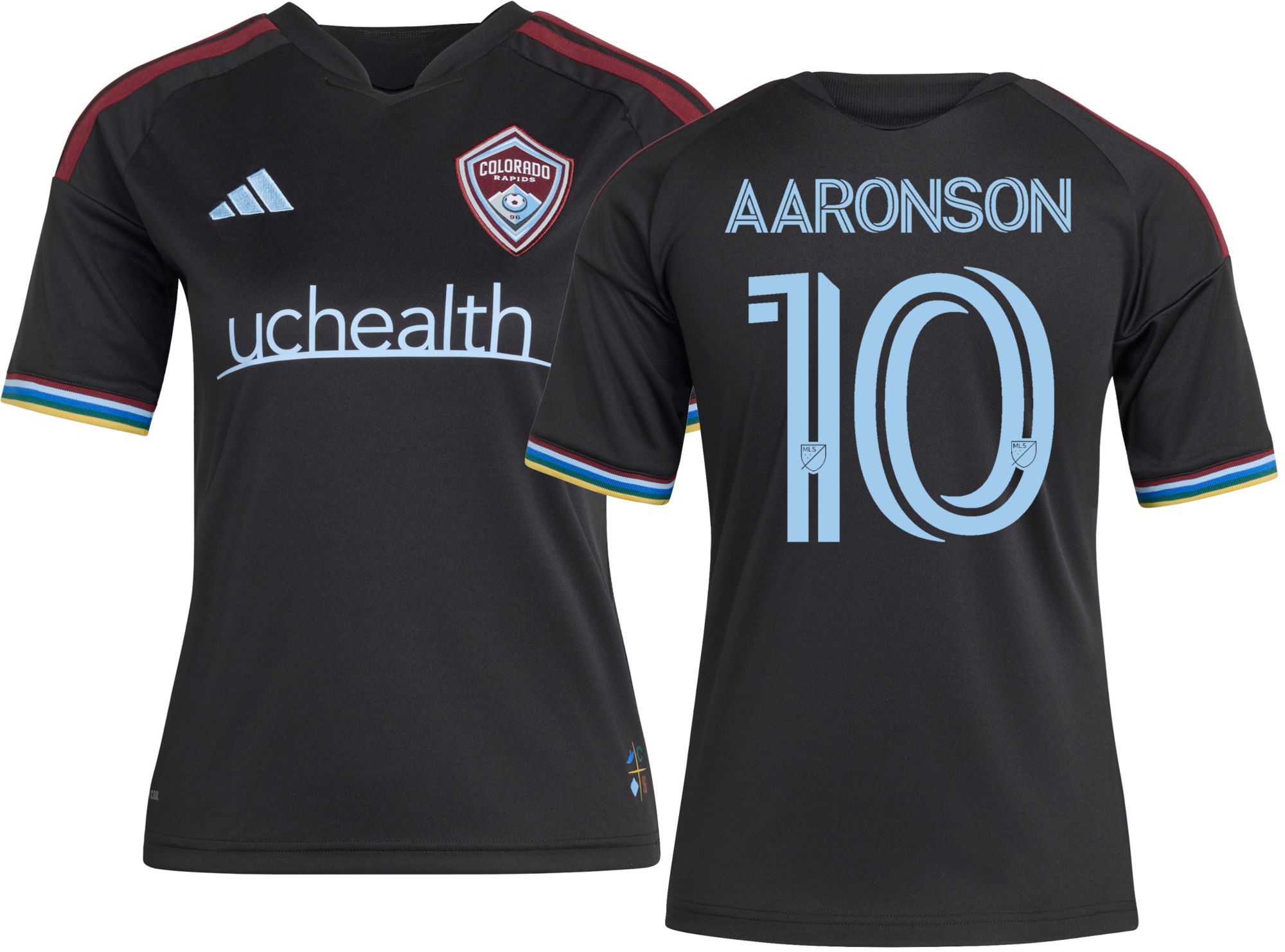 adidas Youth Colorado Rapids Paxten Aaronson #10 2026 Primary Replica 'Colorful Colorado' Jersey
