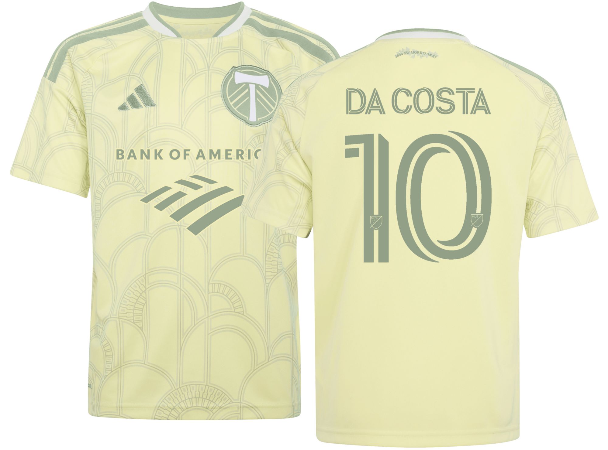 adidas Youth Portland Timbers David Da Costa #10 2026 Secondary Replica 'Civic Stadium Kit' Jersey
