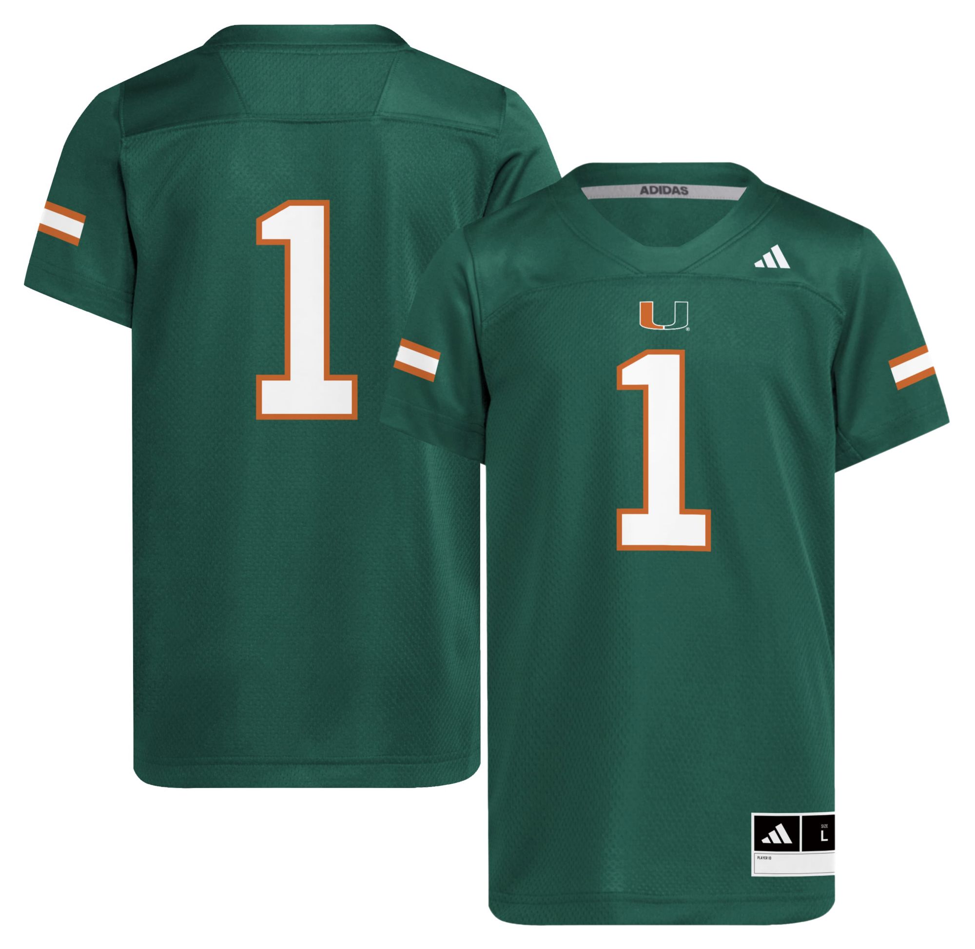 adidas Youth Miami Hurricanes Green Sideline Jersey