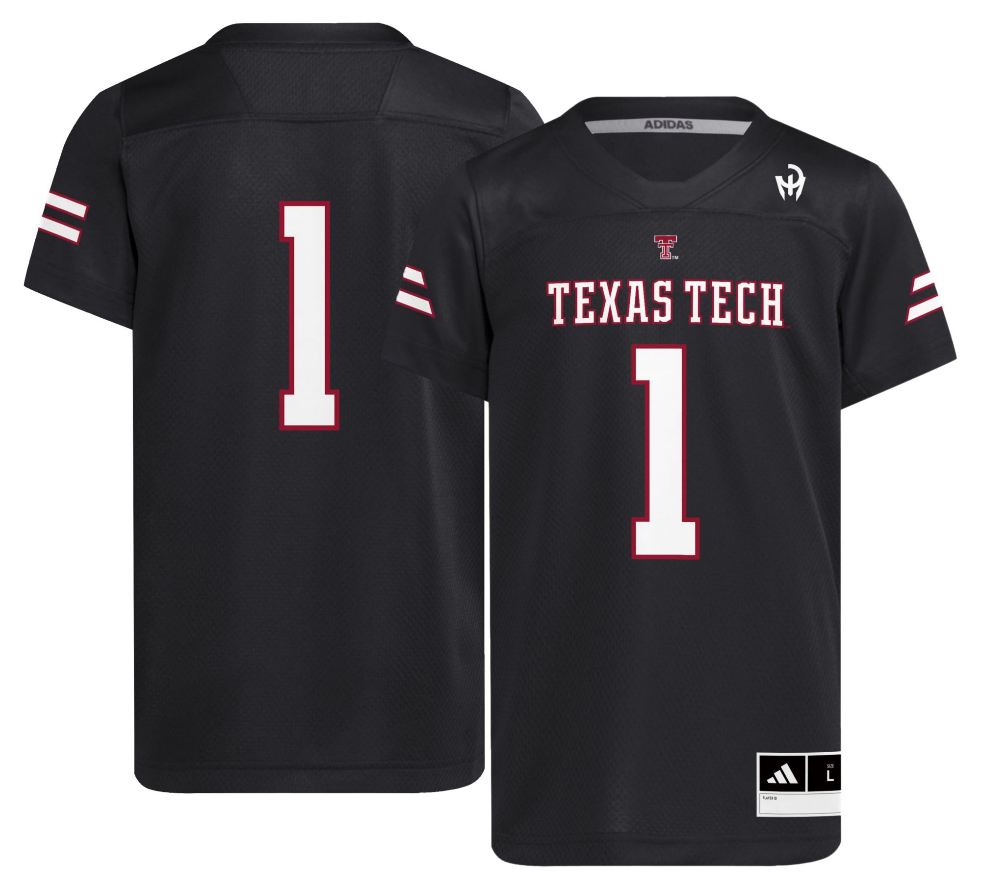 adidas Youth Texas Tech Red Raiders Black Sideline Football Jersey