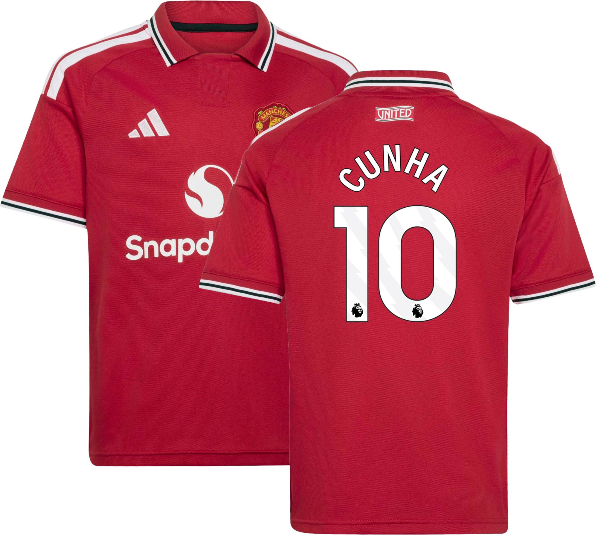 adidas Youth Manchester United Matheus Cunha 2026 Home Replica Jersey