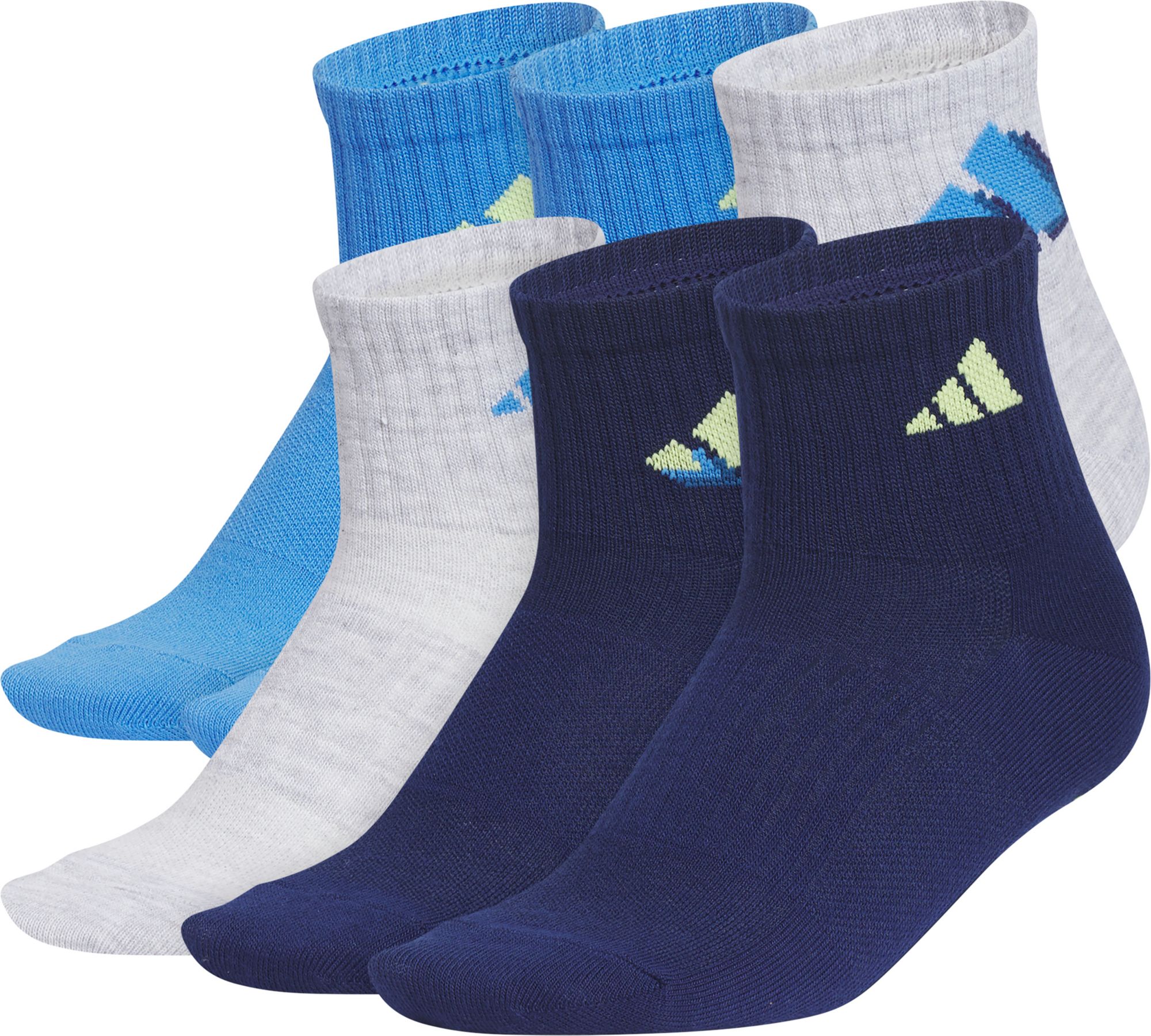 adidas Youth Superlite Classic 2.0 Quarter Socks - 6 Pack